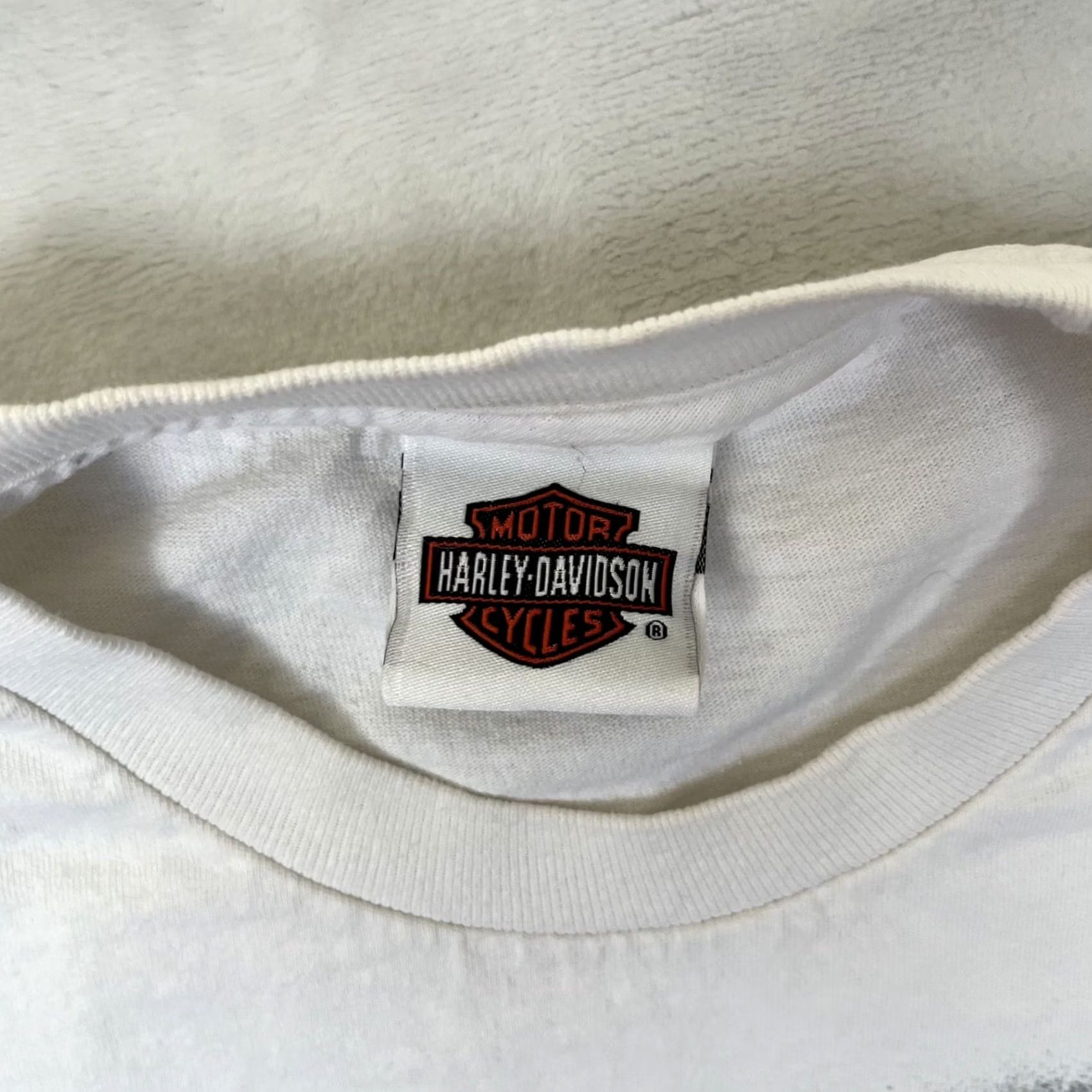 Harley Davidson Harley-Davidson T-Shirt Short Sleeve White Double-Sided Logo Crew Neck L Adult Men USA 2000s Vintage-None Size US L / EU 52-54 / 3 - 5 Thumbnail