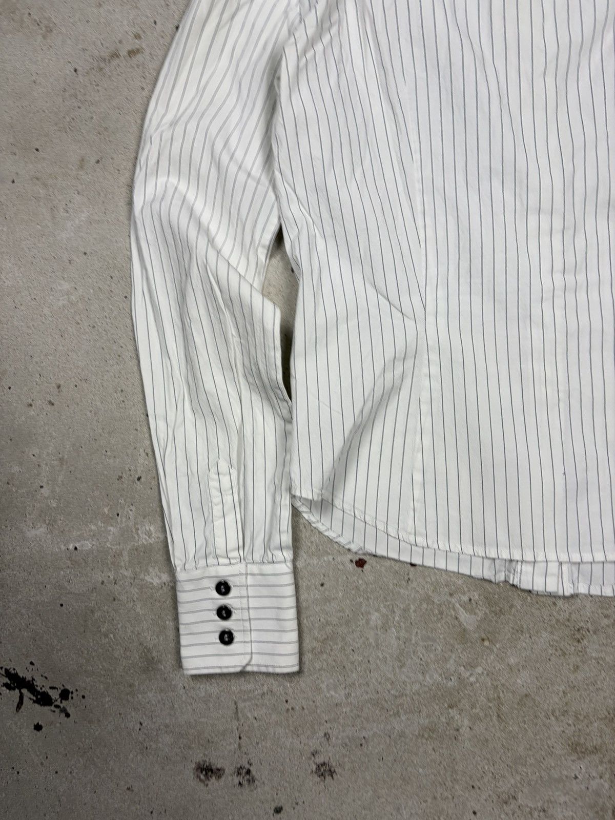 Vintage 2000s Dolce & Gabbana Striped Shirt Lace Bra