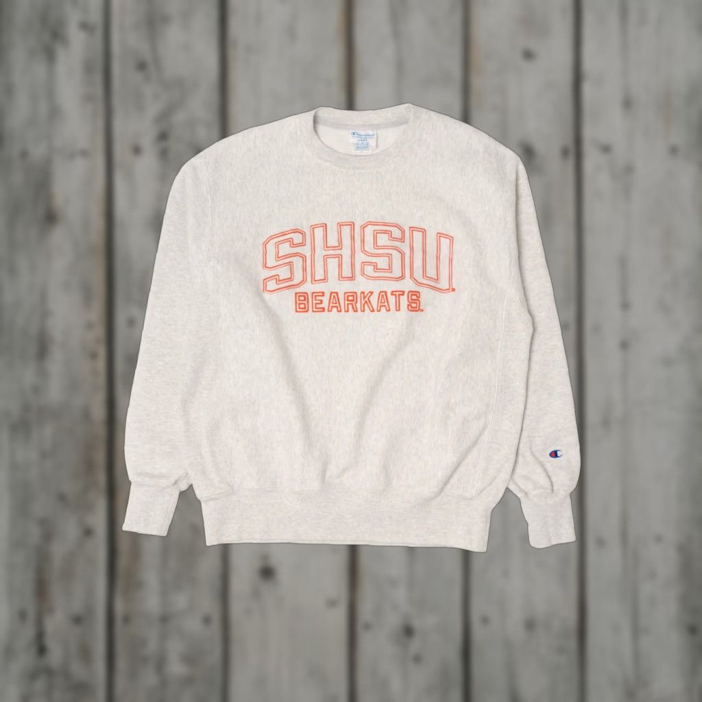 Champion VINTAGE Sam Houston State University Bearkats Sweatshirt Light Gray Sweatshirt Large Grey 2010s Champion Mens Size US L / EU 52-54 / 3 - 1 Thumbnail