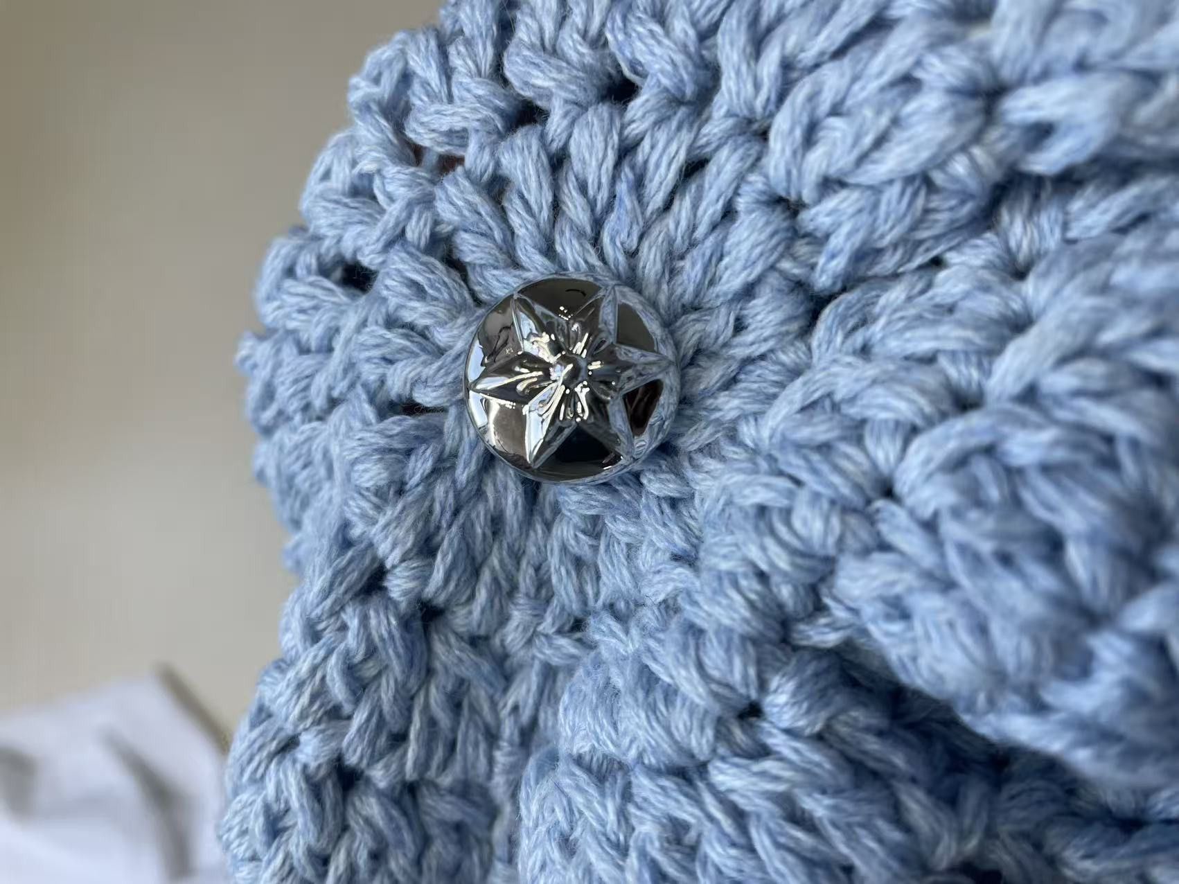 Chrome Hearts Chrome Hearts Baby Blue Cashmere Star Patch Beanie Size ONE SIZE - 7 Thumbnail