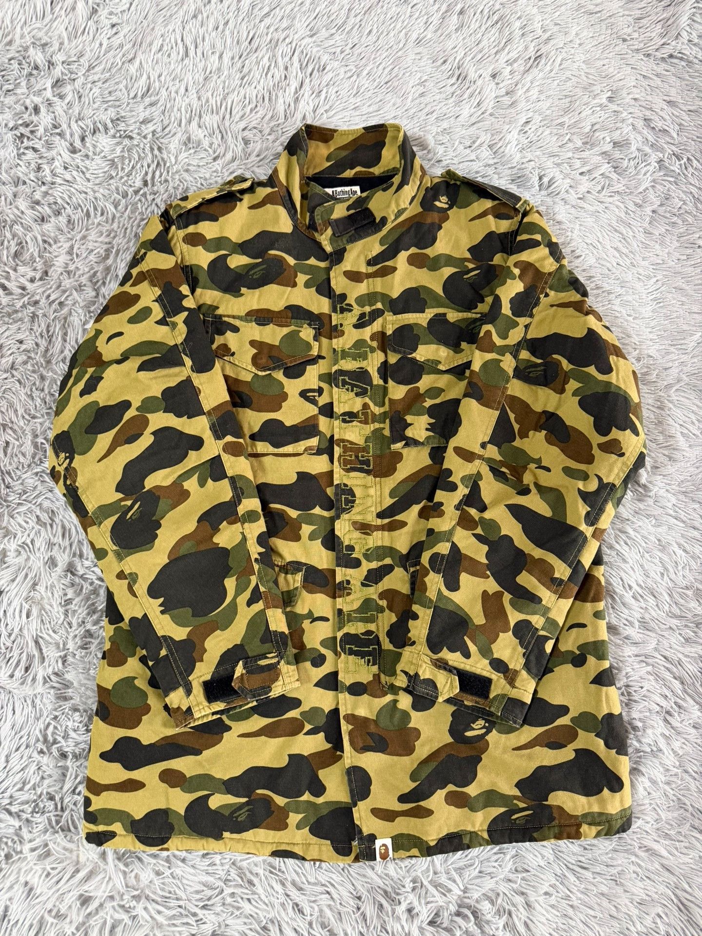 Bape Bape Camo Printed Yellow Light Jacket xl Men Size US XL / EU 56 / 4 - 1 Thumbnail