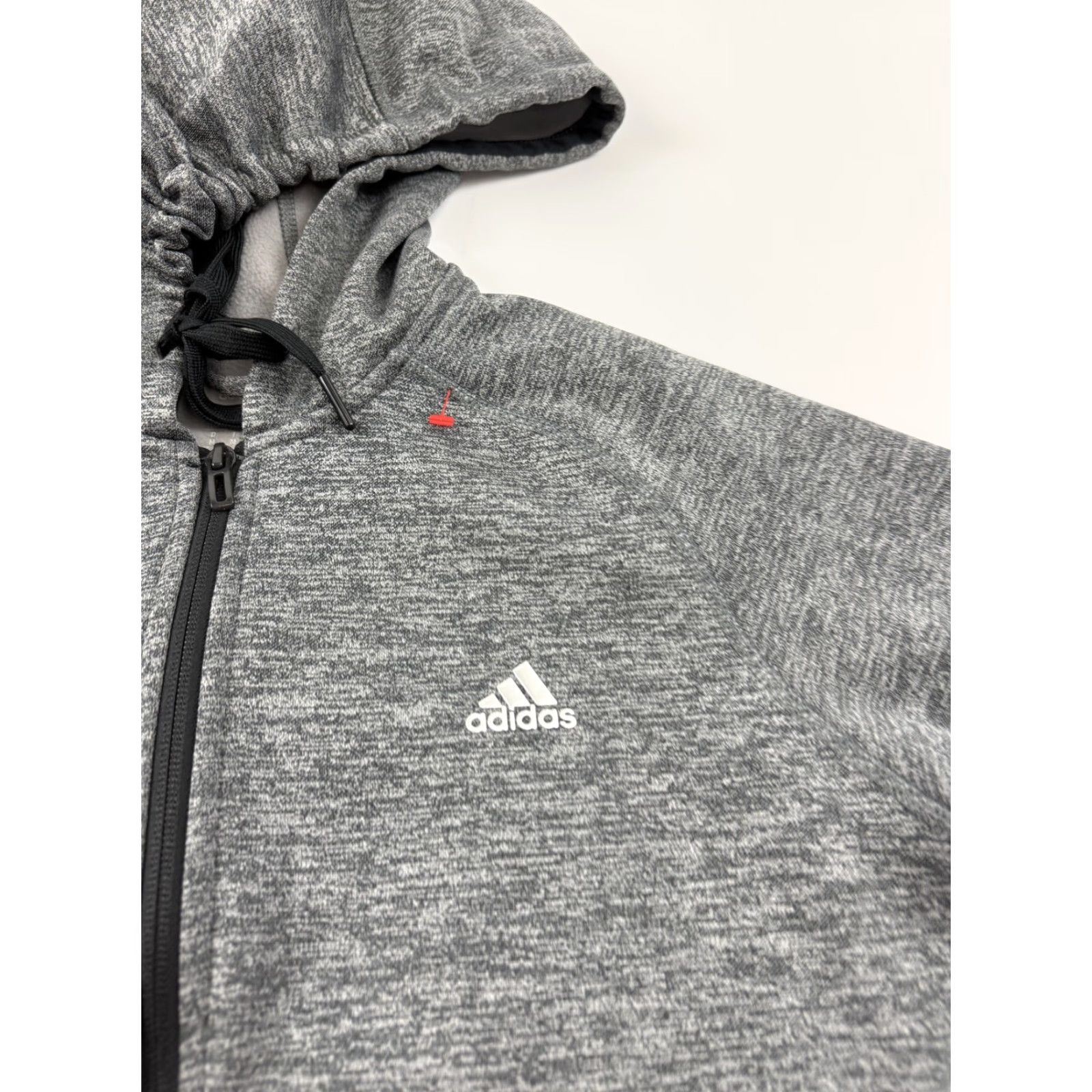 Adidas Adidas Hoodie Sweatshirt Womens Medium Gray Full Zip Climawarm Fleece Lined Logo Size M / US 6-8 / IT 42-44 - 2 Thumbnail