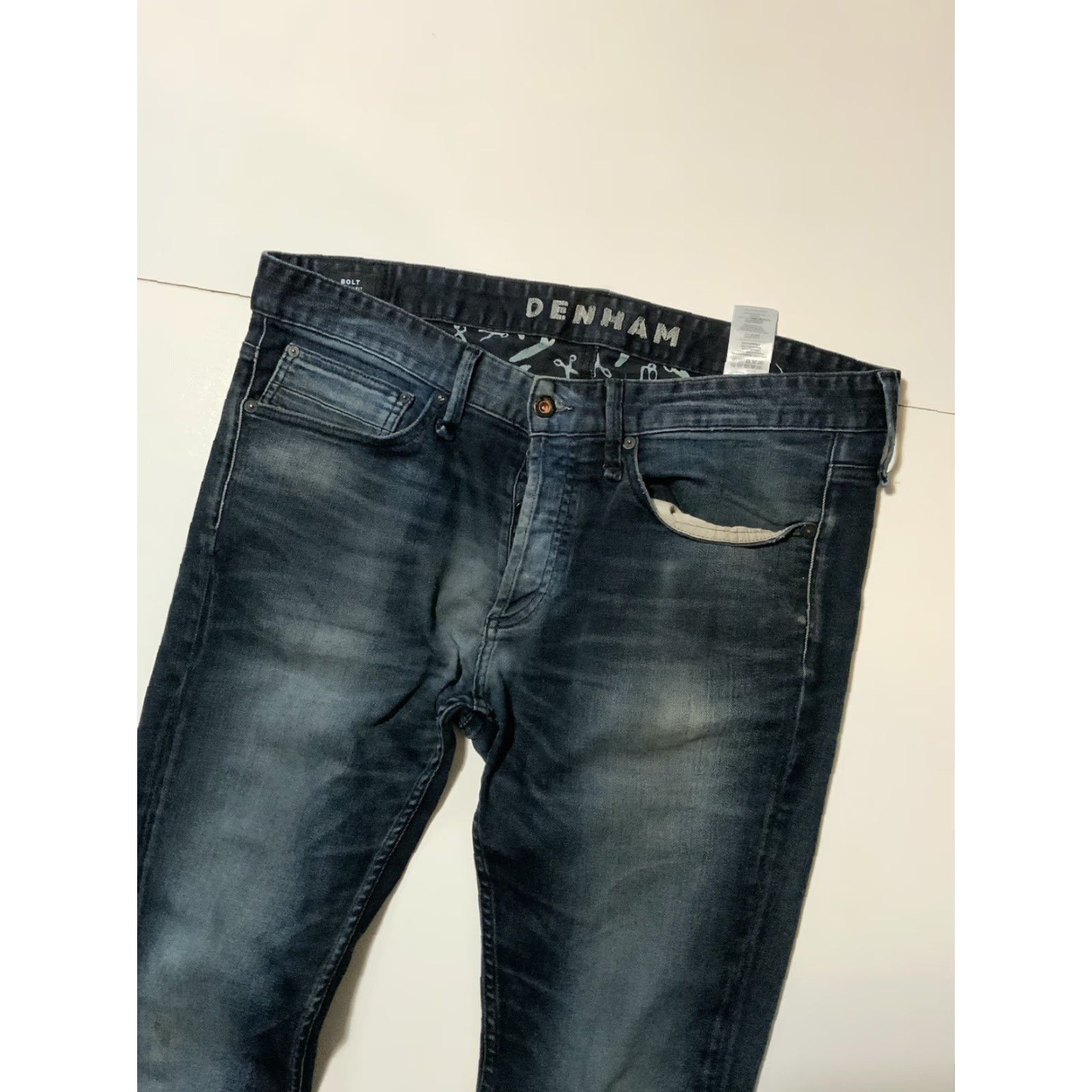 DENHAM VINTAGE Denham The Jeanmaker Bolt Skinny Slim Fit Button Fly Denim Jeans Sz. 36 Size US 36 / EU 52 - 7 Thumbnail