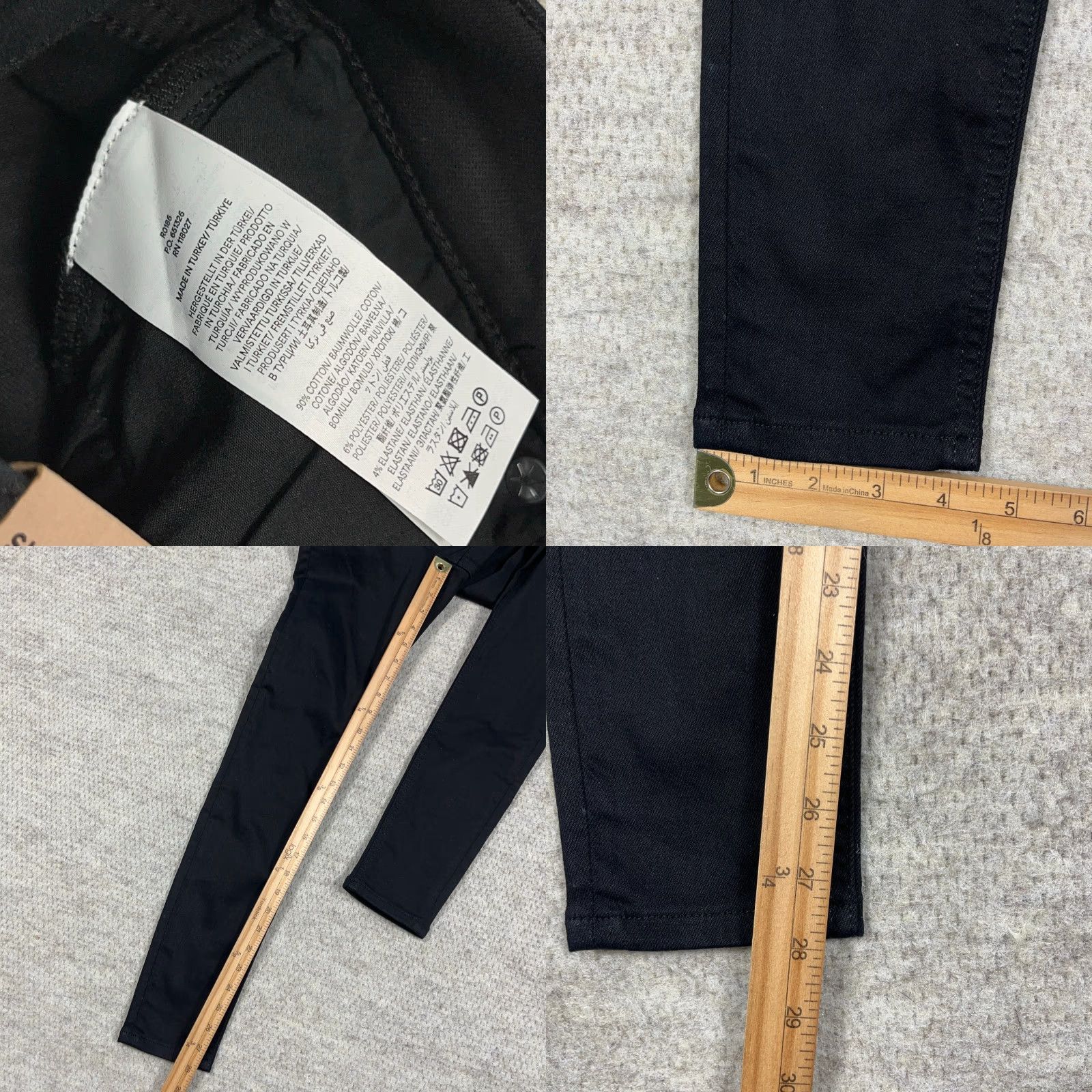 Boden Boden Skinny Jeans Women 28x32 Black High Rise Denim Stretch Jeans Slim 5-Pocket Charcoal Wash Size 28" / US 6 / IT 42 - 8 Thumbnail