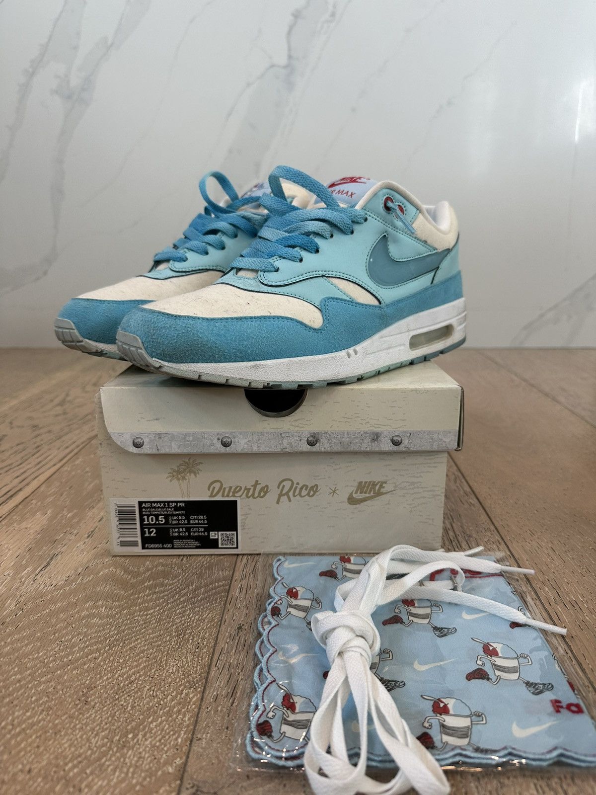 Nike Nike Air Max 1 Puerto Rico Blue Gale Size US 10.5 / EU 43-44 - 1 Thumbnail