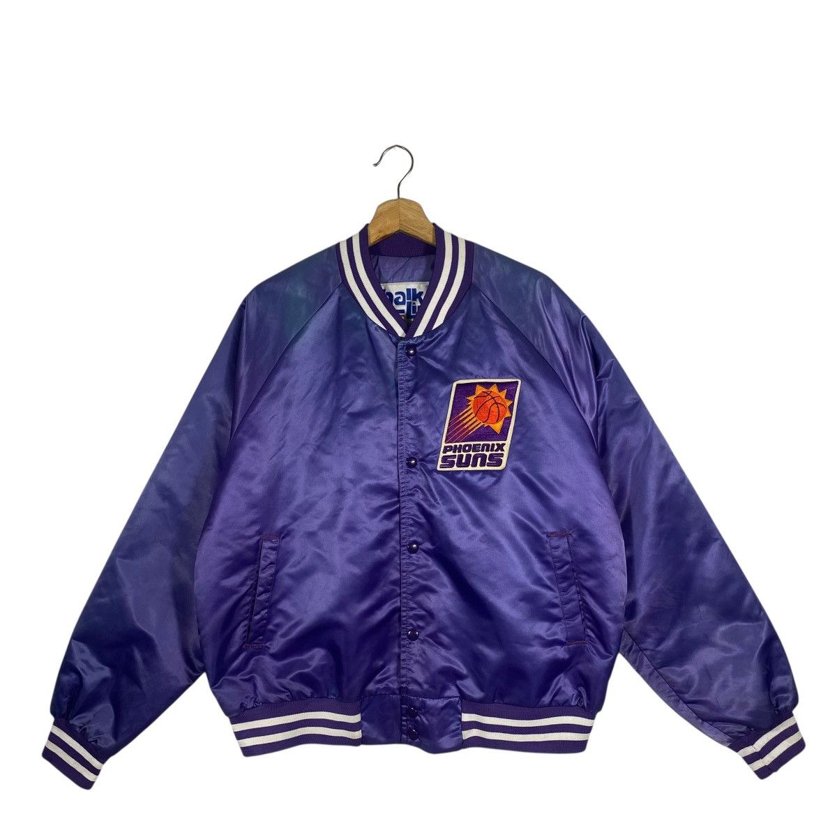 NBA Vintage 90s Phoenix Suns Satin Bomber Jacket L Size Purple Size US L / EU 52-54 / 3 - 1 Thumbnail
