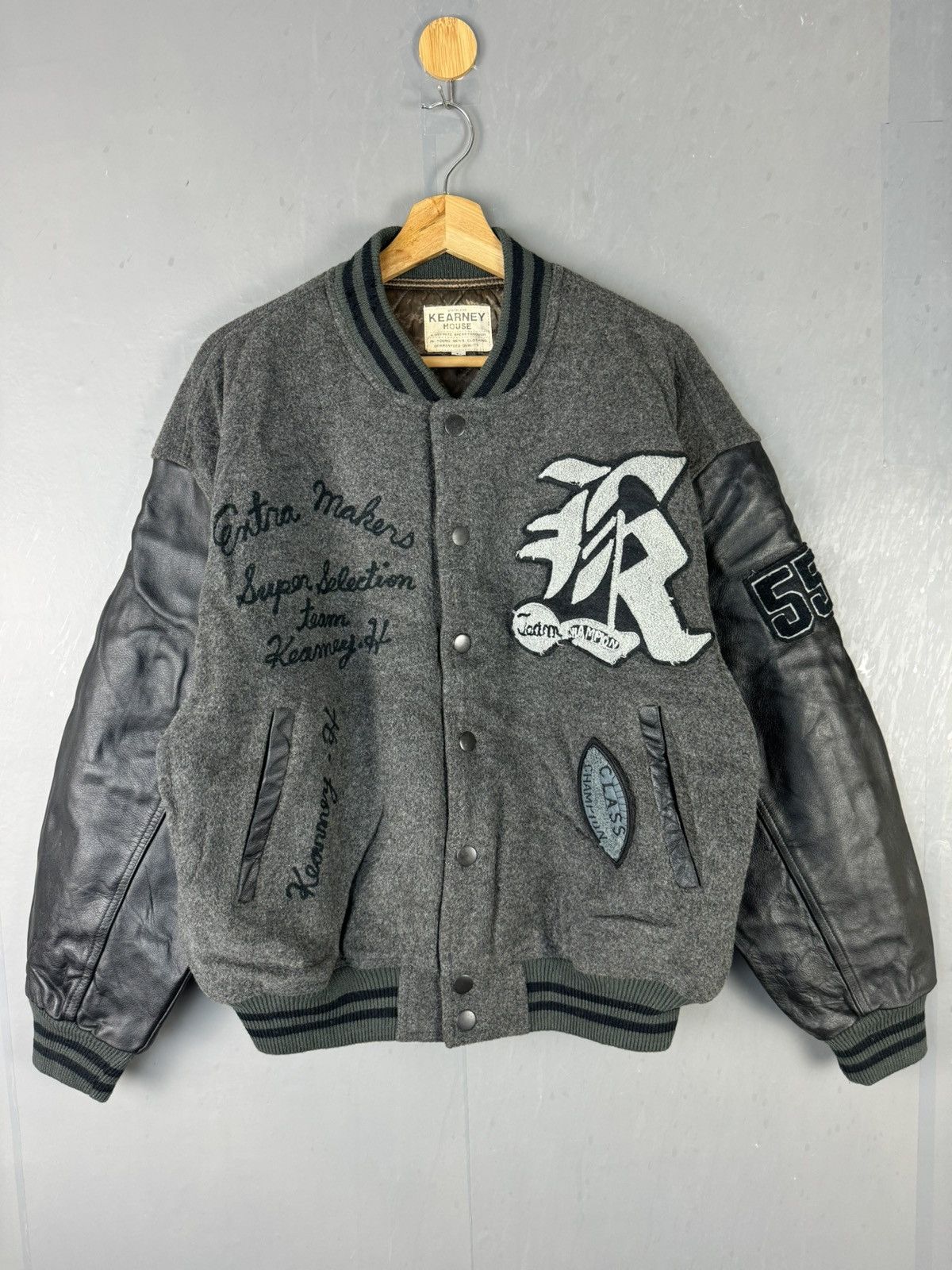 Vintage VINTAGE KEARNEY HOUSE LEATHER LETTERMAN VARSITY JACKET Size US L / EU 52-54 / 3 - 1 Thumbnail