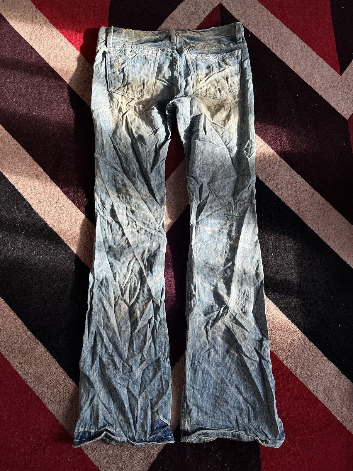 Japanese Brand IfSixWasNine Distressed flare Denim Style Slinky Size US 30 / EU 46 - 5 Thumbnail