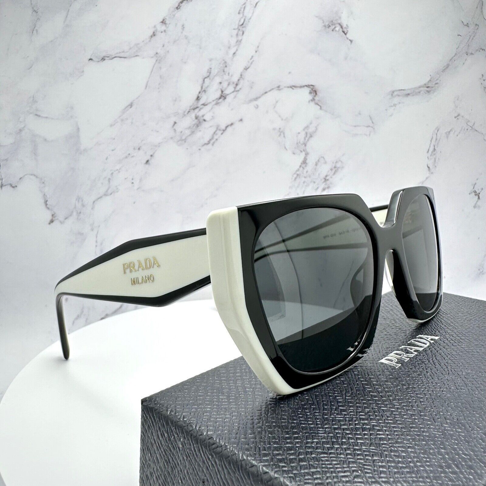 Prada New Prada Sunglasses Womens Black White Symbole Logo Size ONE SIZE - 4 Thumbnail