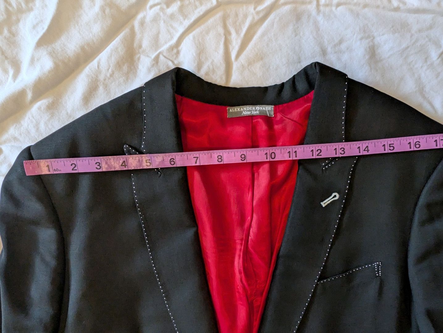 Other Black Alexander Nash peak lapel blazer with pick stitch, 42R Size 42R - 10 Thumbnail