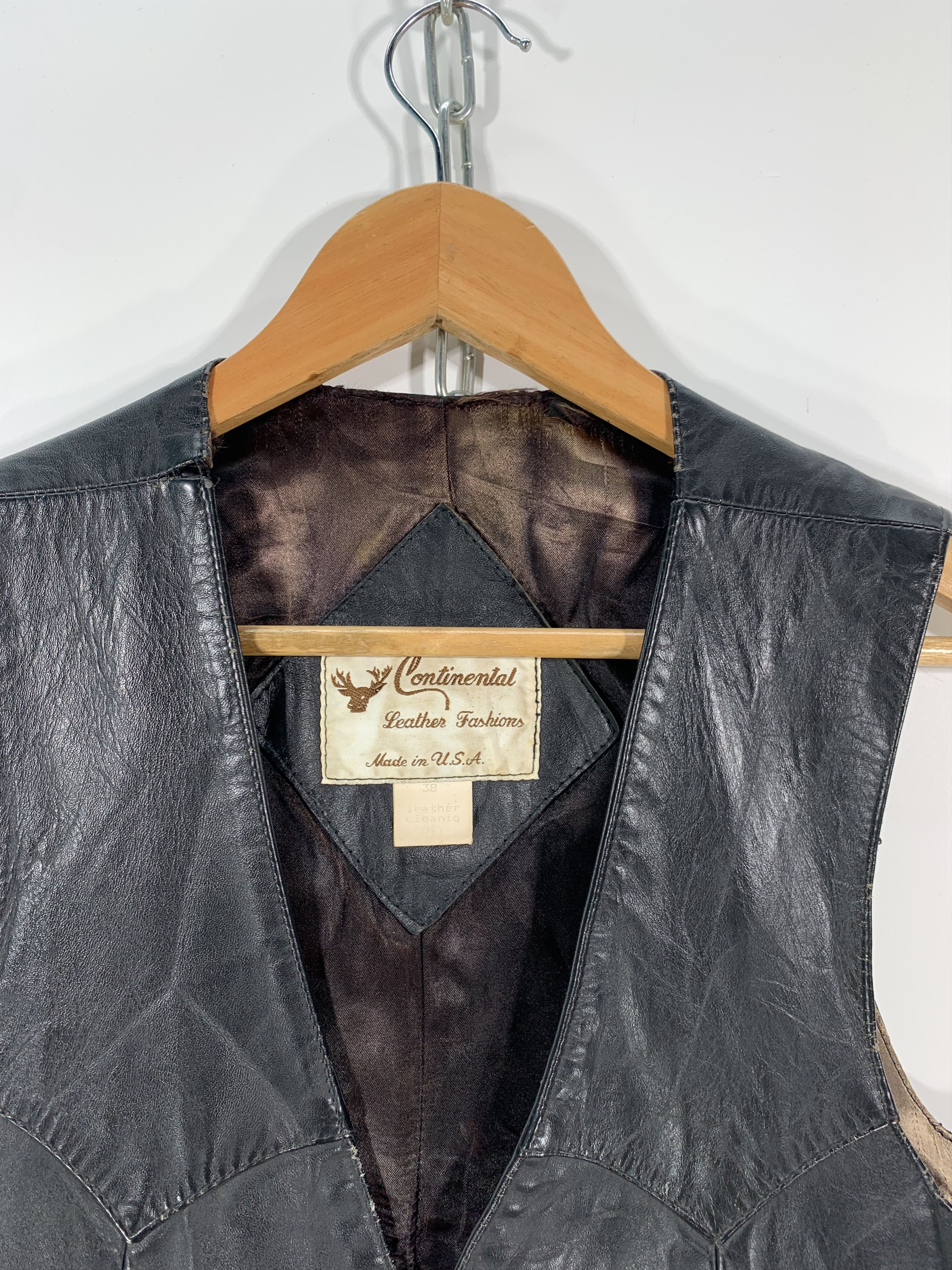 Leather × Vintage 70-80s Vintage Continentel Leather Vest Size US S / EU 44-46 / 1 - 4 Thumbnail