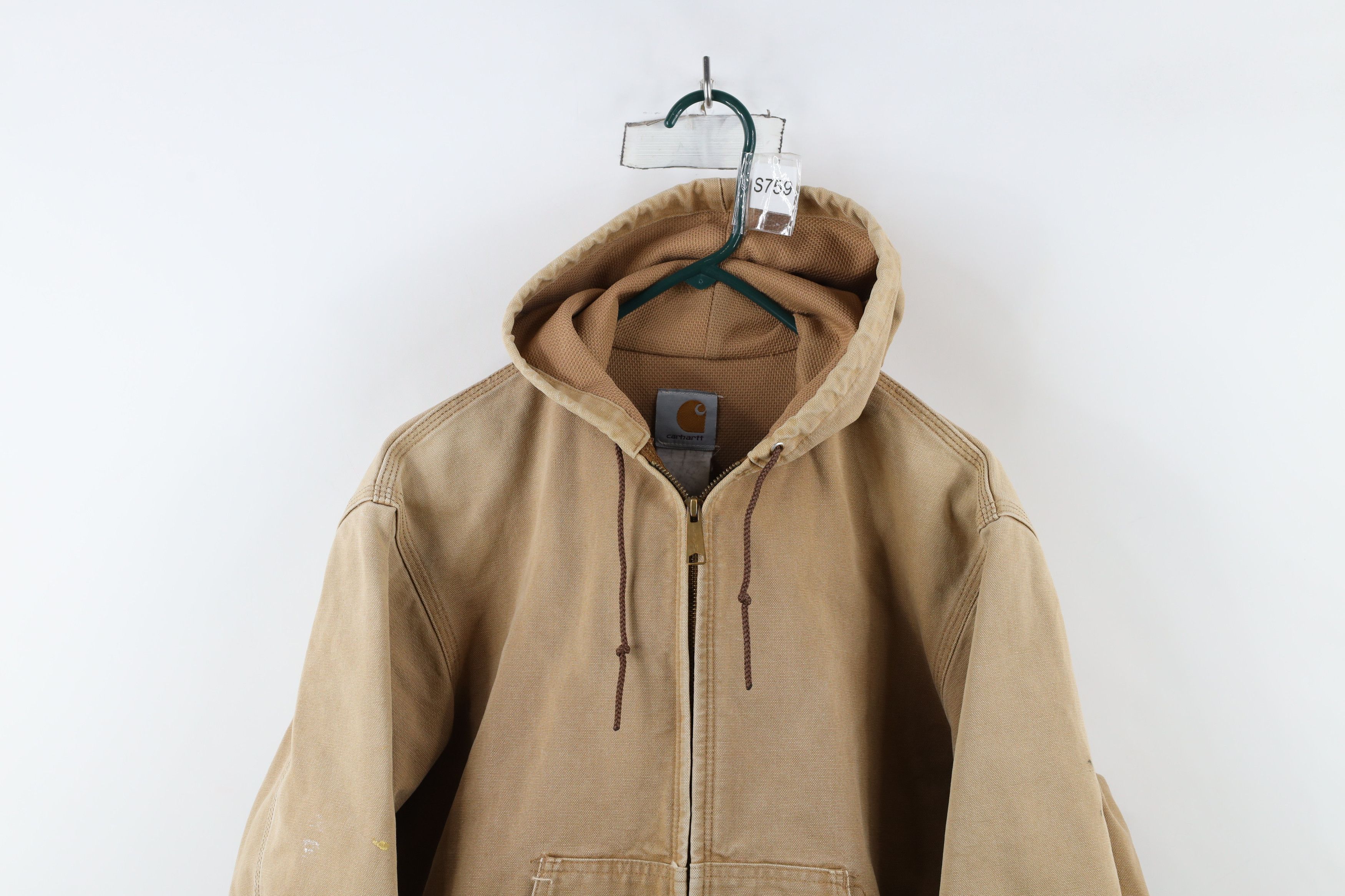 Carhartt × Vintage Vintage 90s Carhartt Full Zip Hooded Jacket Duck Brown USA Size US M / EU 48-50 / 2 - 2 Thumbnail
