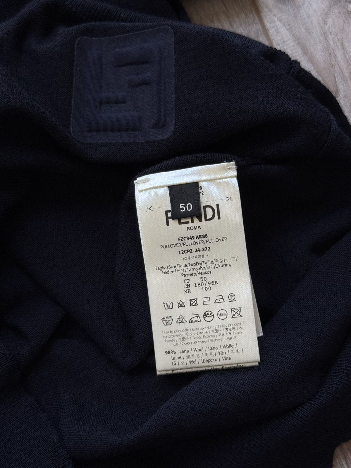 Fendi Fendi FF Logo Pique Navy Blue Polo button down Size US M / EU 48-50 / 2 - 11 Thumbnail