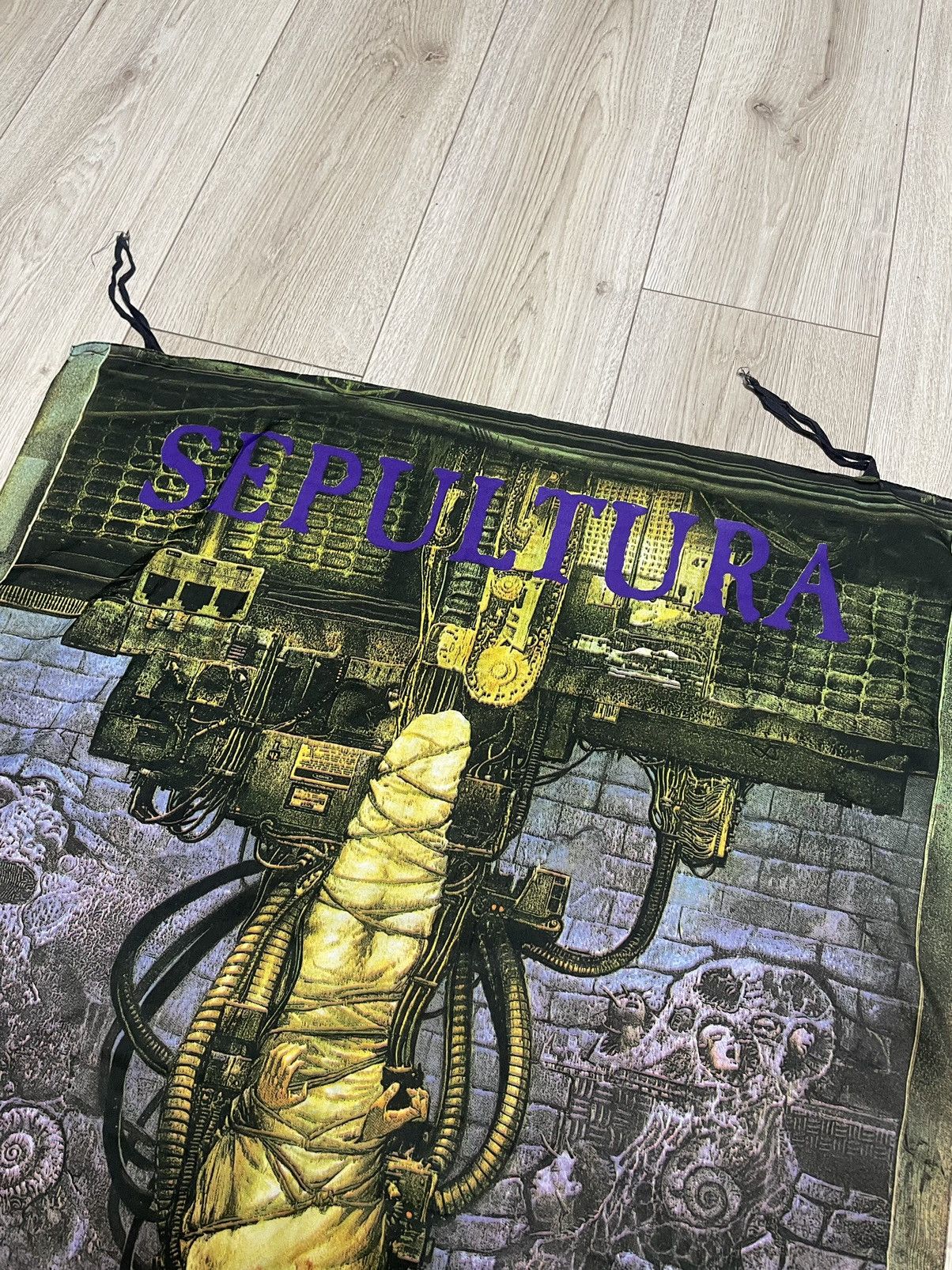Band Tees Vintage 1993 Sepultura Chaos AD Band Poster Rare Scarf Size ONE SIZE - 3 Thumbnail