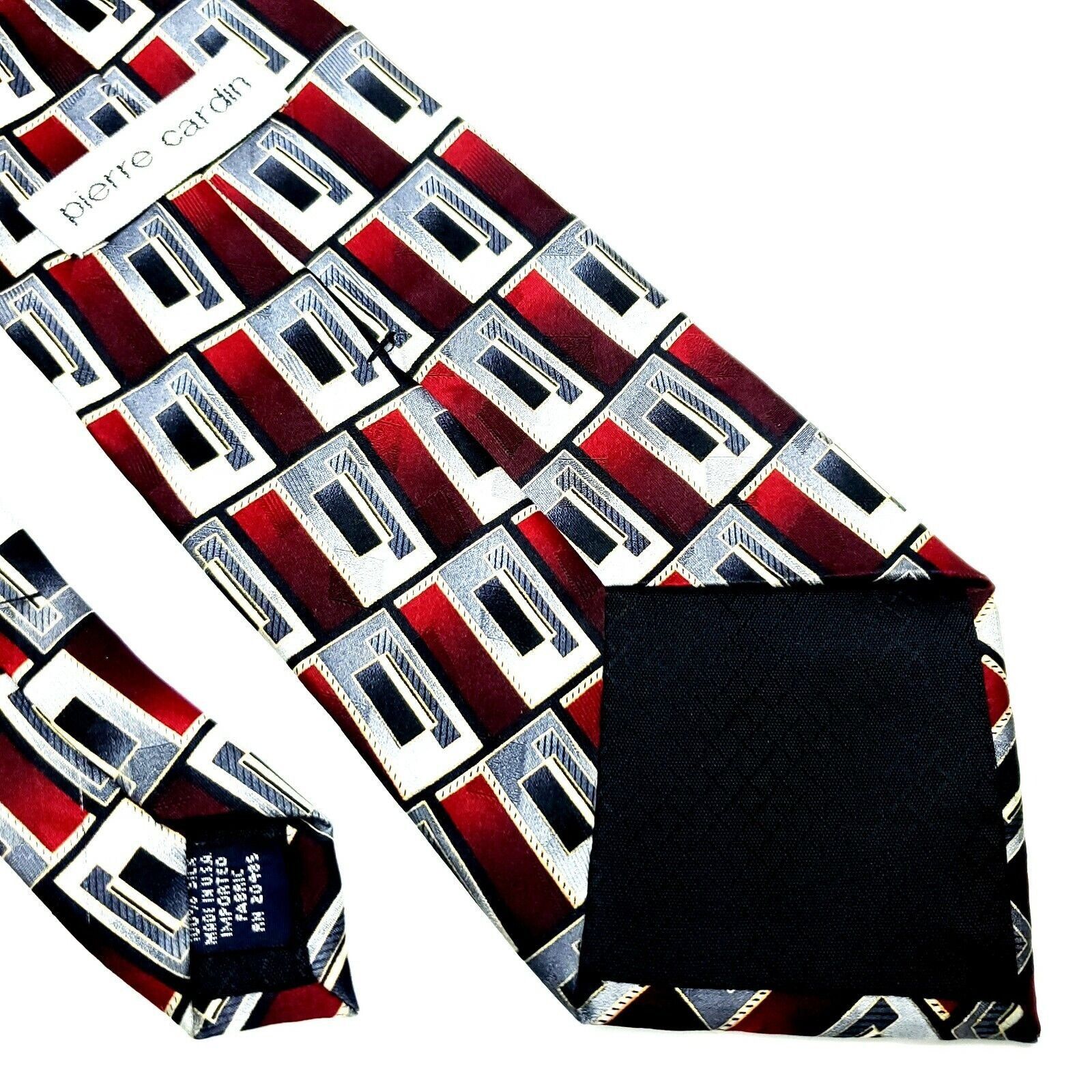 Pierre Cardin Pierre Cardin Silk Tie Red Geometric Short Print Size ONE SIZE - 5 Thumbnail