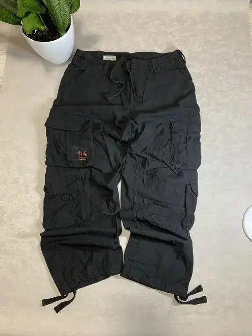 Designer Distressed function pleated baggy cargo pants Size US 32 / EU 48 - 2 Thumbnail