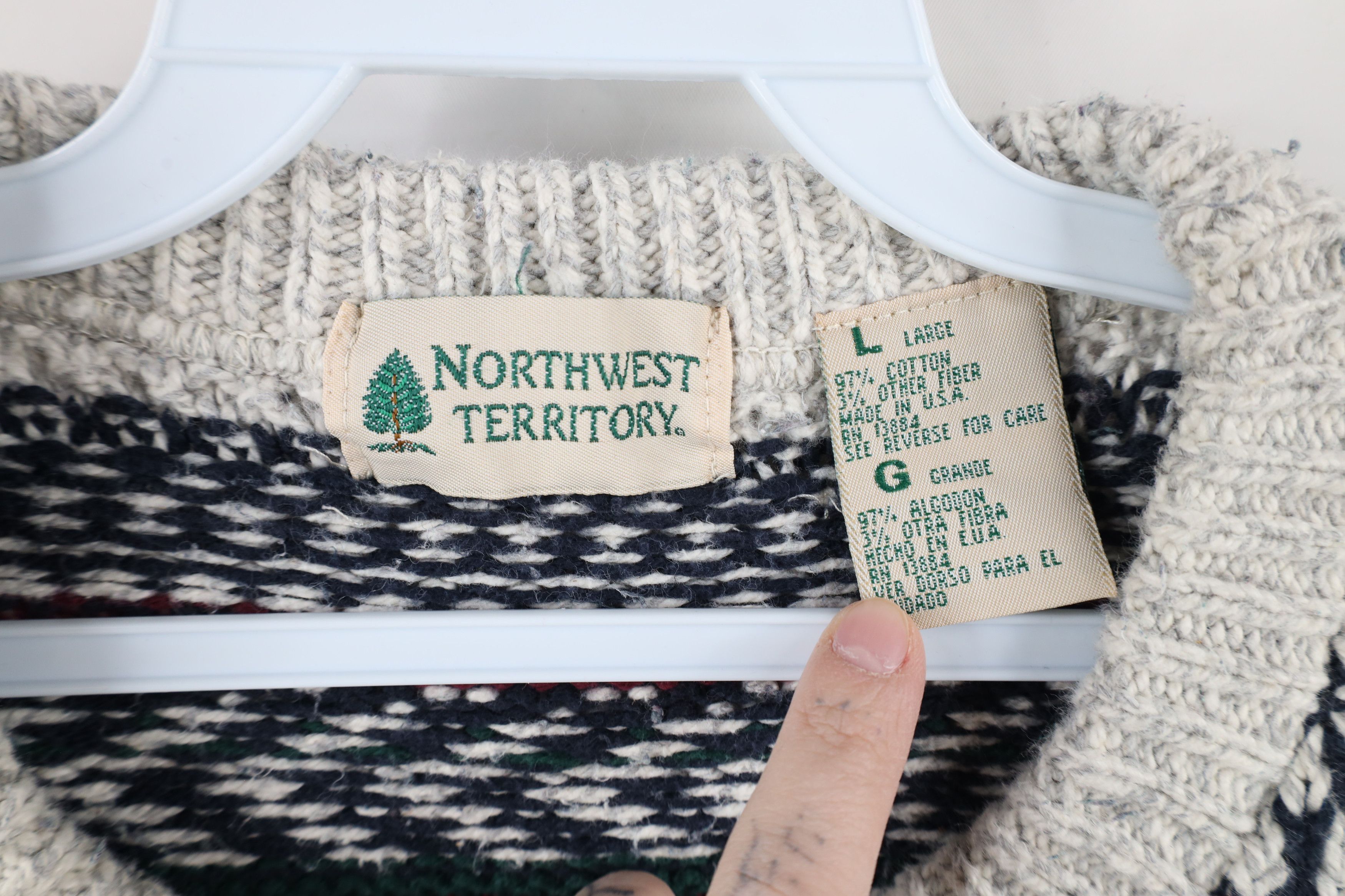 Vintage Vintage 90s Streetwear Heavy Fair Isle Knit Sweater USA Size US L / EU 52-54 / 3 - 4 Thumbnail