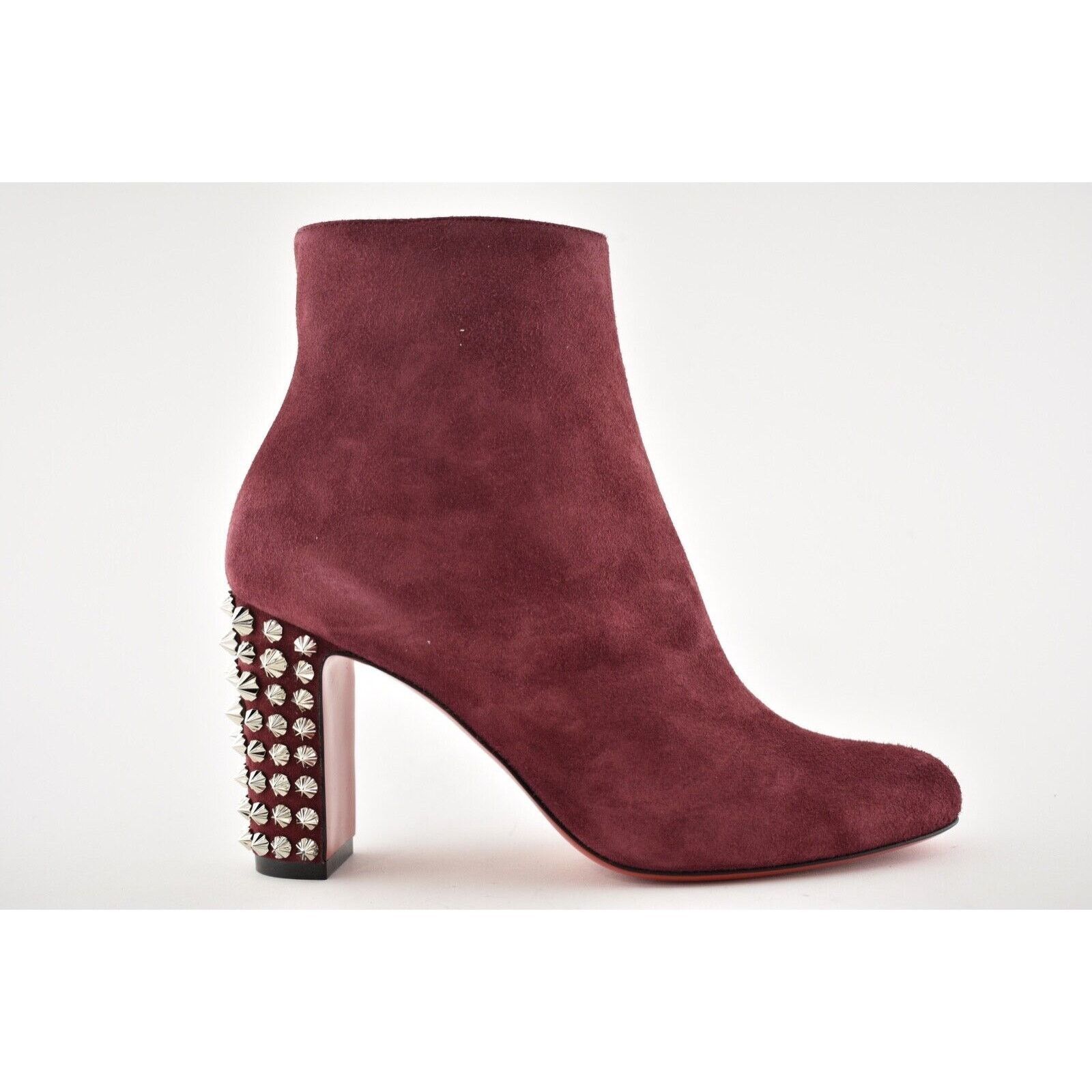 Christian Louboutin Christian Louboutin Suzi Folk 85 Prunus Red Suede Spike Size US 7 / IT 37 - 2 Thumbnail