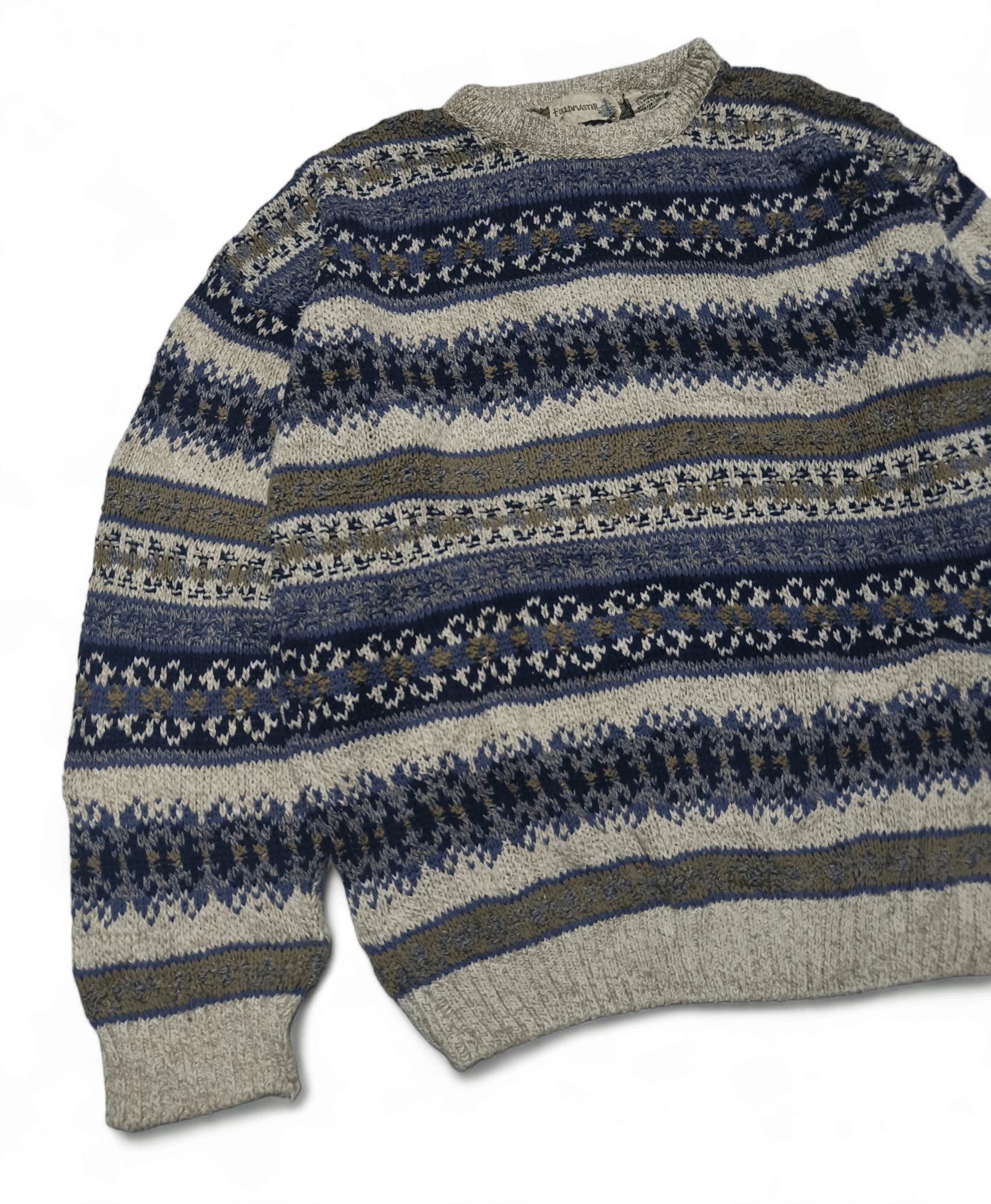 Other Vintage 80s FIELDMASTER Ethnic Striped otifs Knit Sweater Size US L / EU 52-54 / 3 - 3 Thumbnail