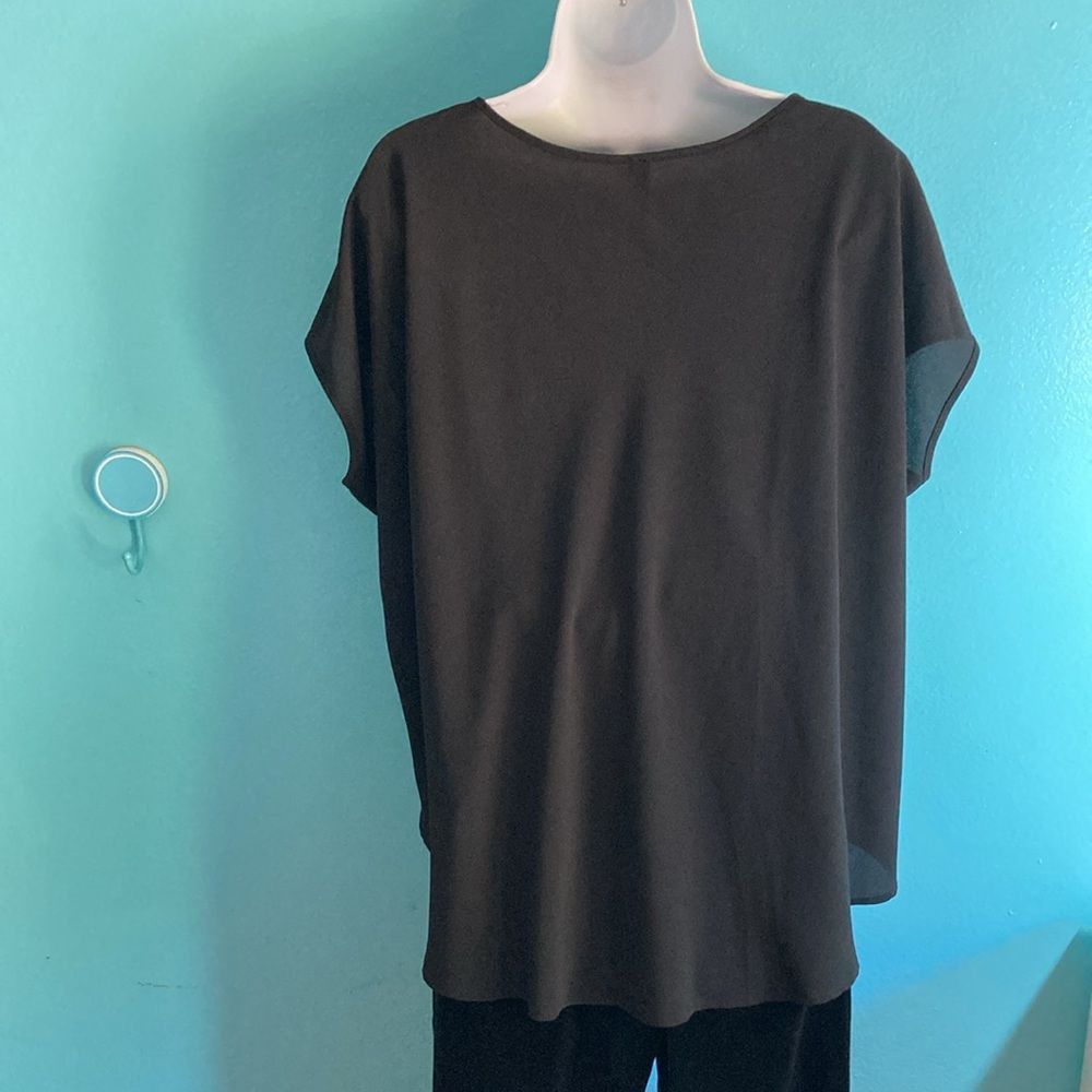 Imperial Imperial Womens Black Poly Blend High Low Pullover Blouse Size M Made in Italy Size M / US 6-8 / IT 42-44 - 6 Thumbnail