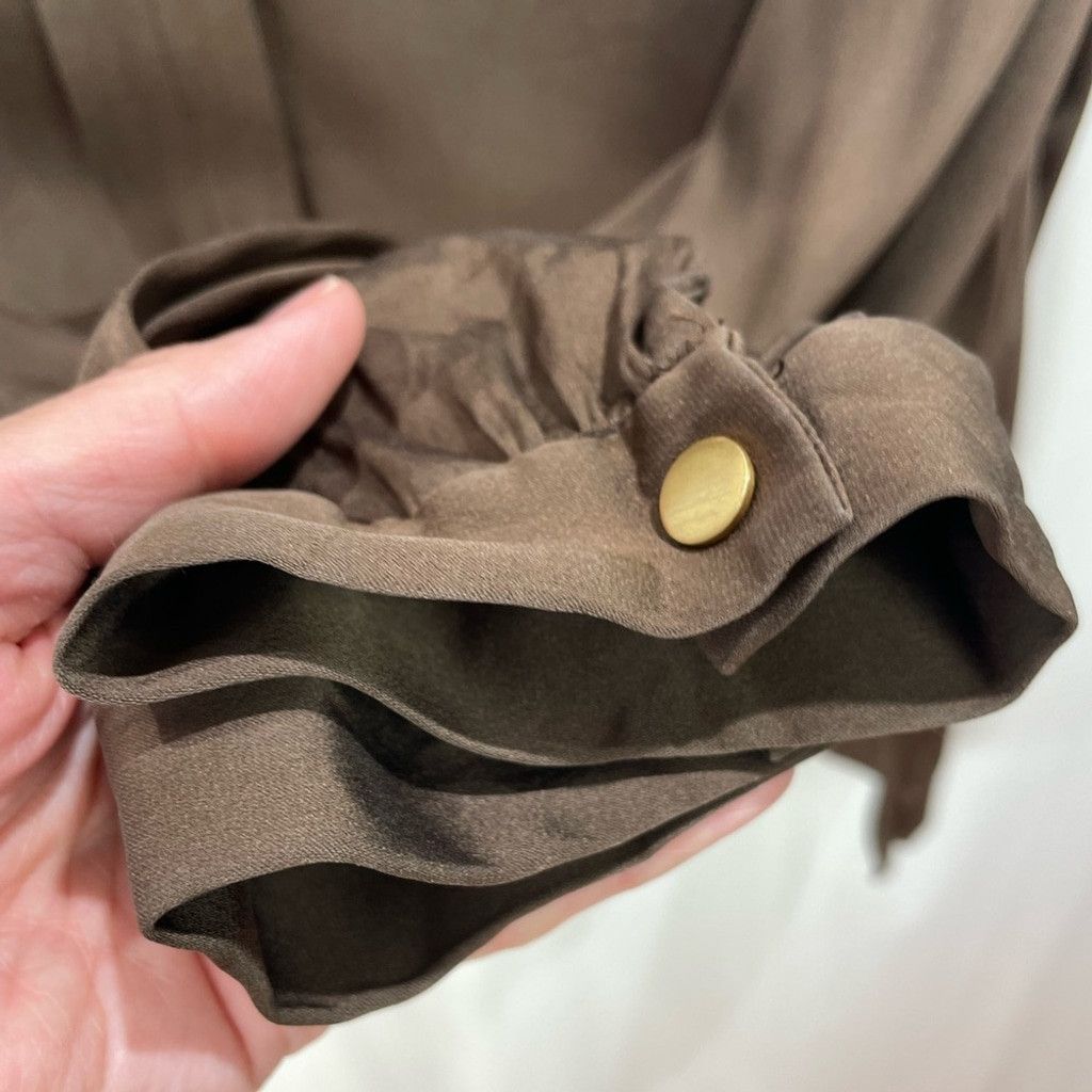 Diane von Furstenberg Diane Von Furstenberg Brown Silk Blouse Size 14 (fits M/L) Size XL / US 12-14 / IT 48-50 - 4 Thumbnail