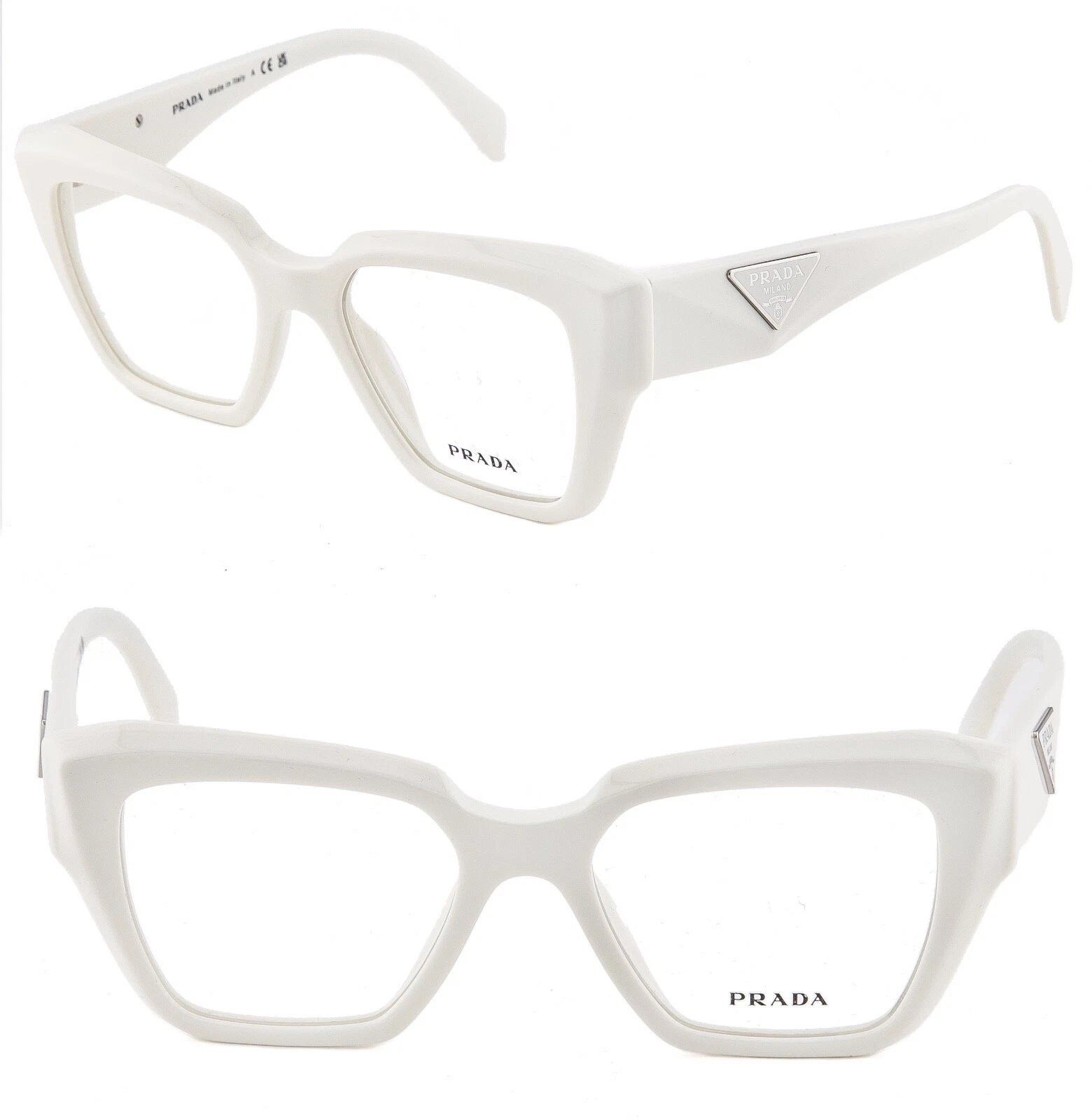 Prada PRADA SYMBOLE PR09ZV White Triangle Logo Eyeglass 09ZV 09Z Size ONE SIZE - 1 Thumbnail
