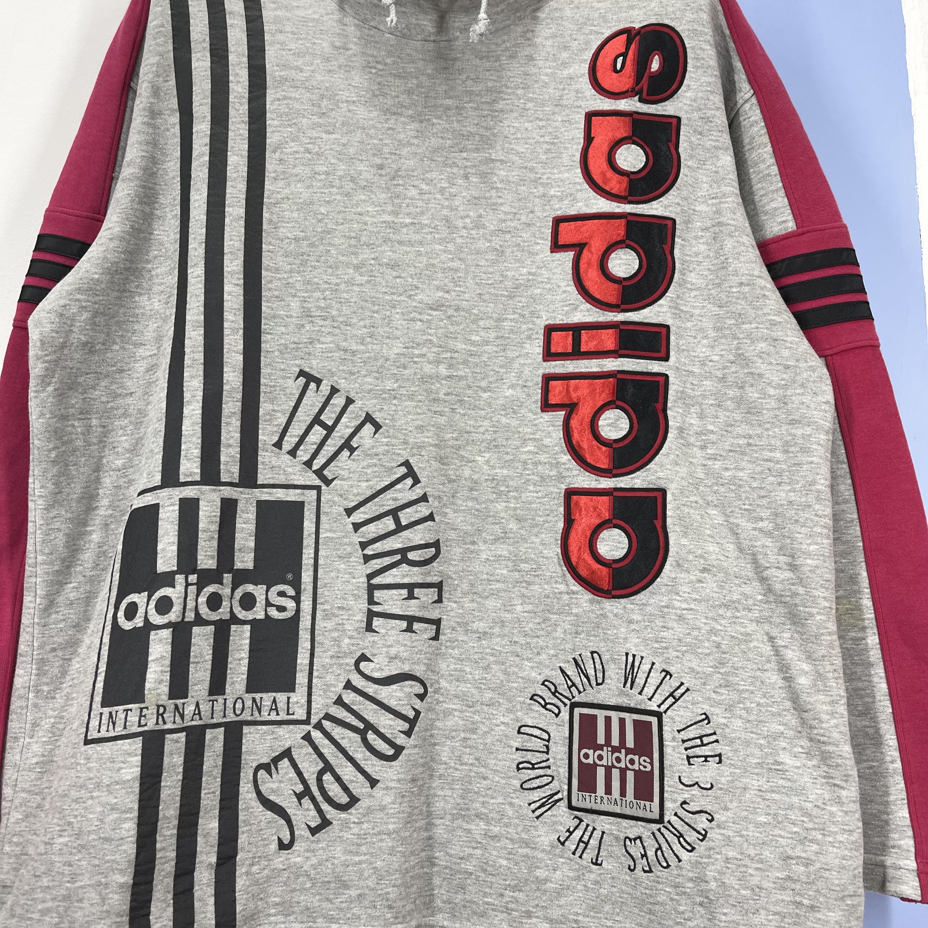 Adidas 90s Vintage ADIDAS THREE STRIPE Sweatshirt Jumper #1239/AQ Size US L / EU 52-54 / 3 - 3 Thumbnail