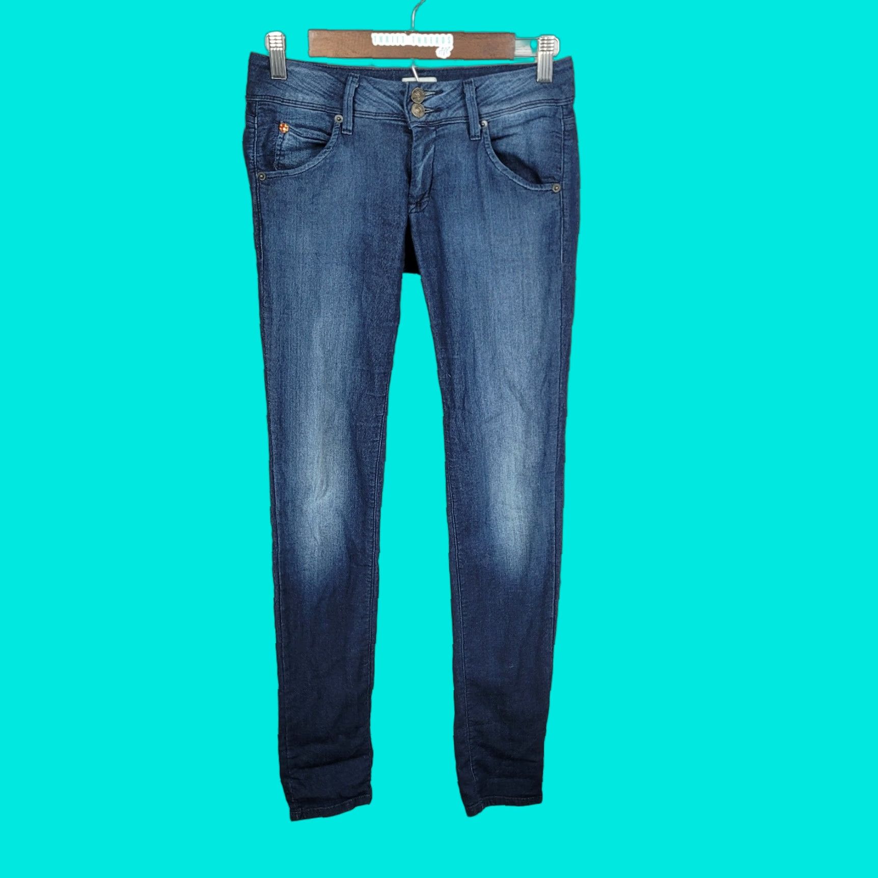 Hudson Hudson Blue Denim Skinny Jeans Low Rise Lightweight Stretch USA 25 25x32 Size 42" / US 20 - 1 Thumbnail