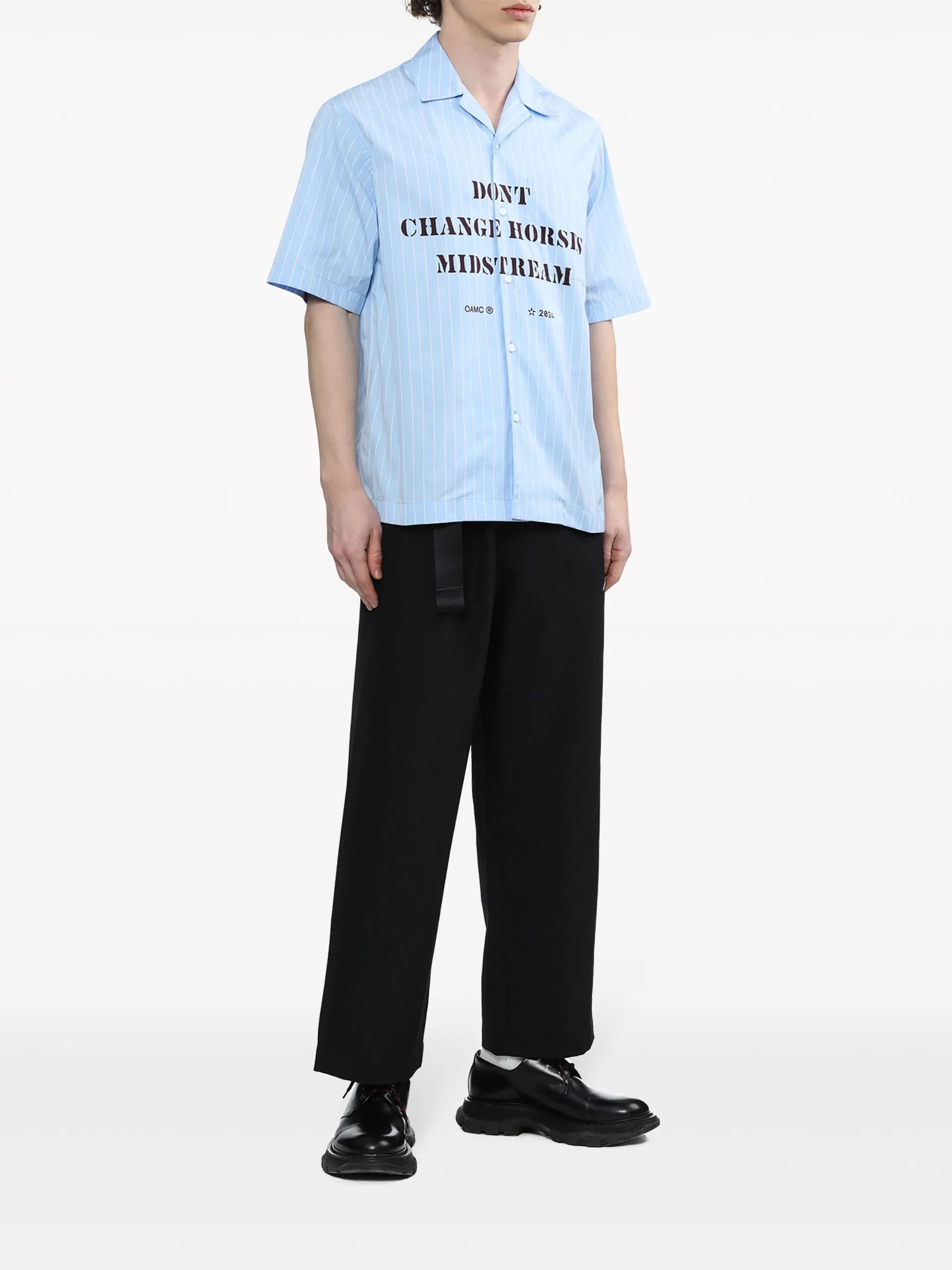 OAMC o1y0225 Striped Shirt in Sky Blue Size US M / EU 48-50 / 2 - 5 Thumbnail
