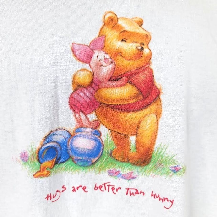 Disney VINTAGE Disney Winnie The Pooh Piglet T Shirt Mens Size S USA 90s Hugs Are Better White Cotton Crewe Neck Short Sleeve Shirt" Size US S / EU 44-46 / 1 - 3 Thumbnail