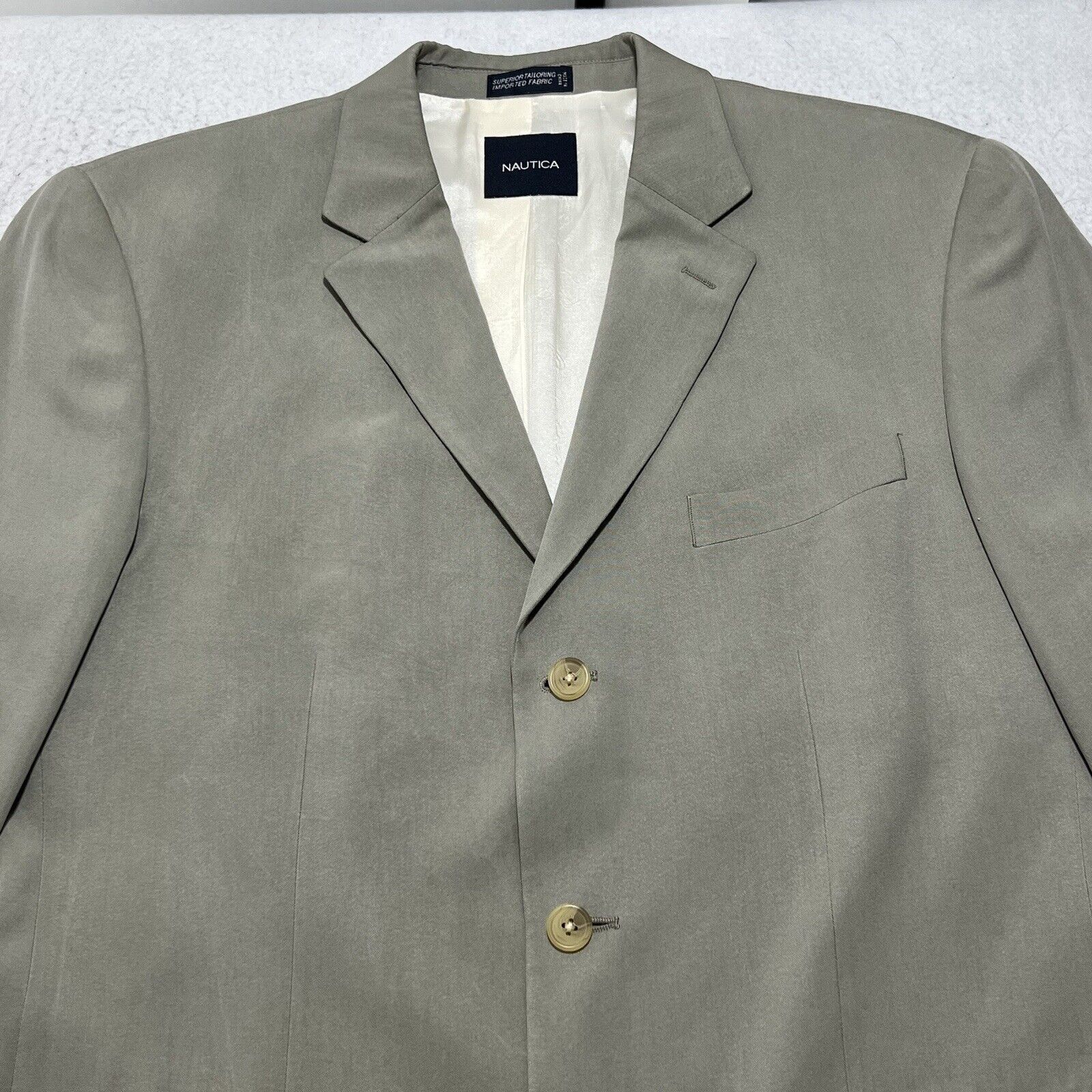 Nautica Nautica Silk Sage Green/Gray Suit Jacket Sport Coat 42R Size 42R - 2 Thumbnail