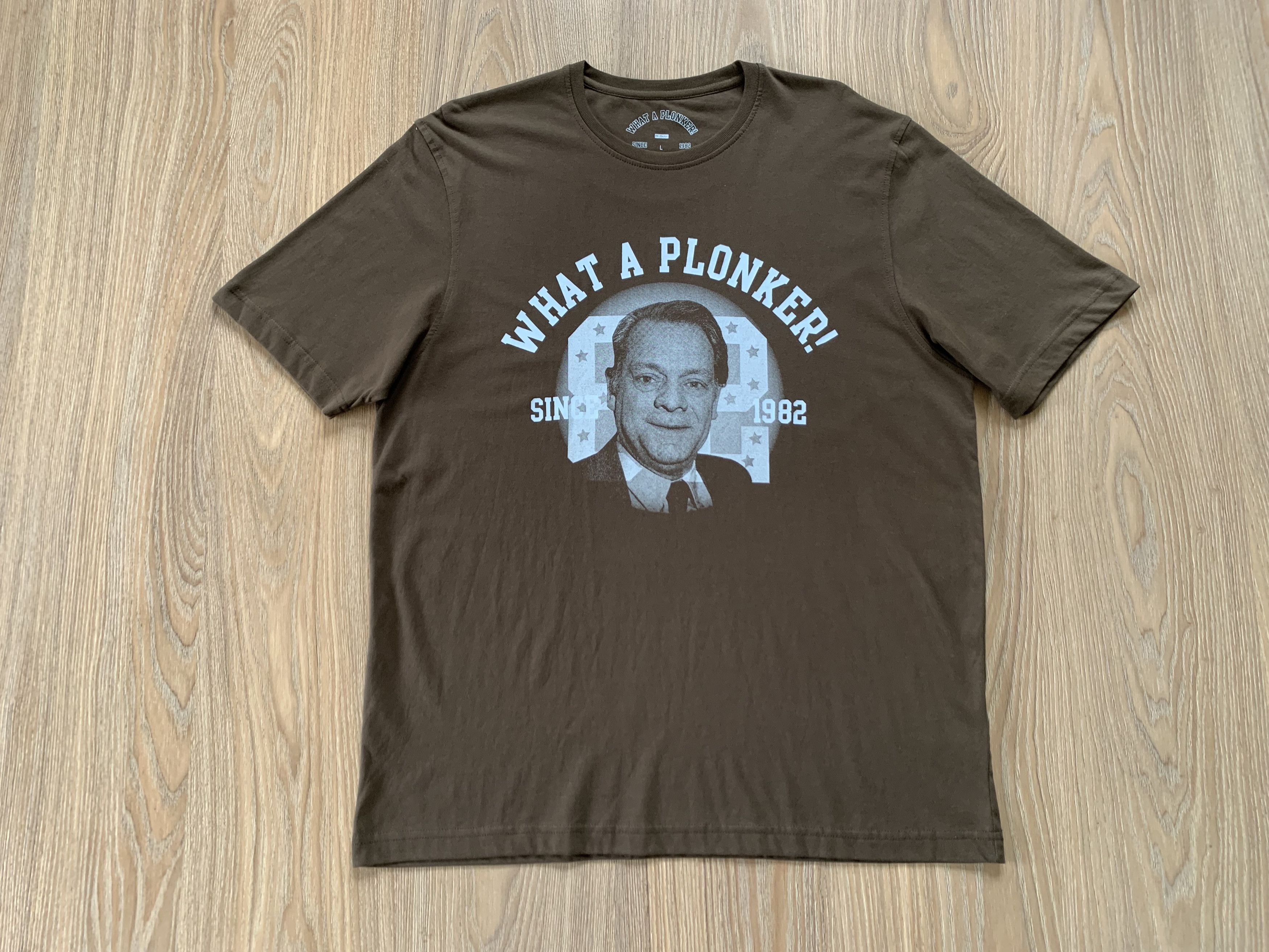 Designer What A Plonker Vintage Brown Cotton T-Shirt Size US L / EU 52-54 / 3 - 2 Thumbnail