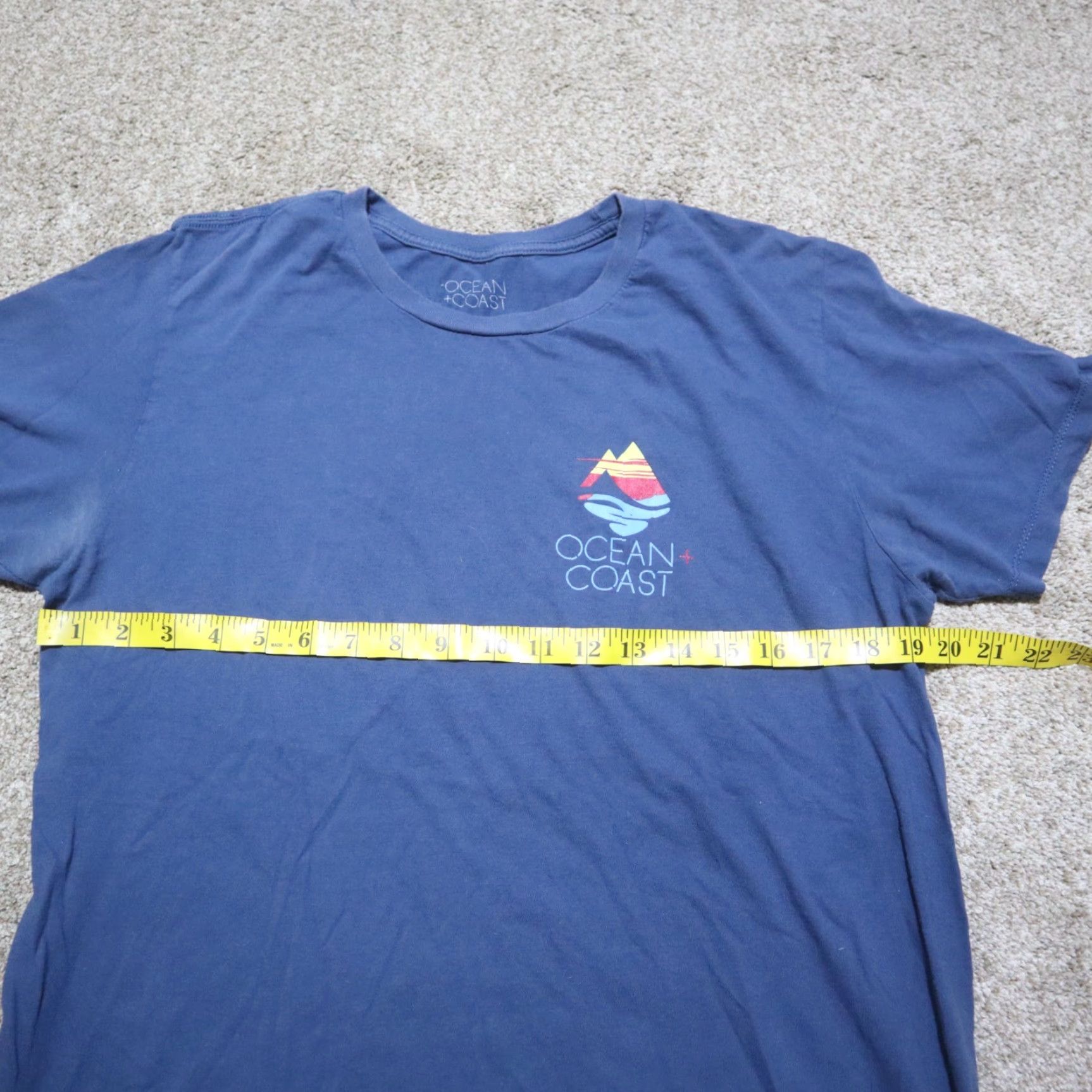 Vintage Ocean & Coast T-Shirt Men's Short Sleeve Hiking Camping Blue Adult M Graphic Print American Size US M / EU 48-50 / 2 - 5 Thumbnail