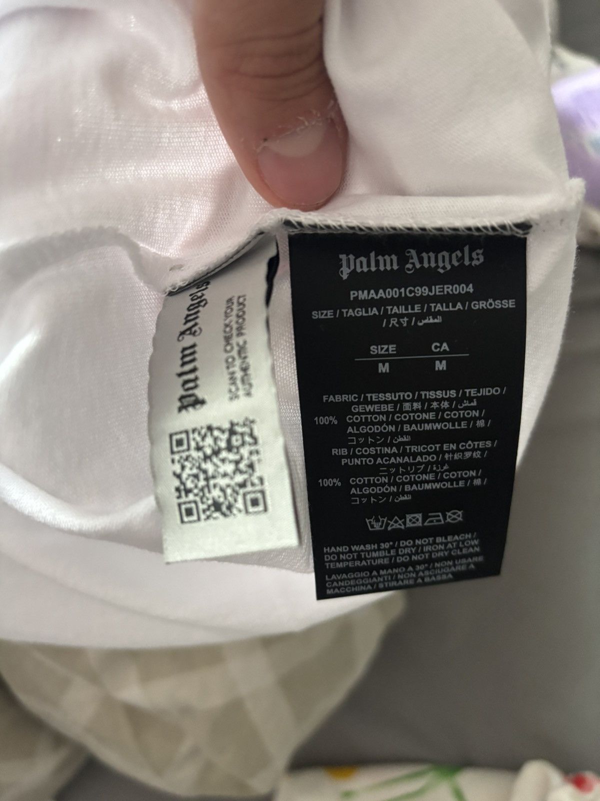 Palm Angels White spray tee Size US M / EU 48-50 / 2 - 5 Thumbnail