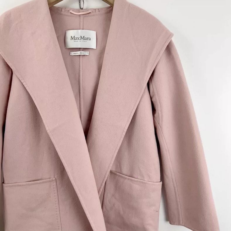 Max Mara Max Mara Pink wool hooded coat Size S / US 4 / IT 40 - 2 Thumbnail
