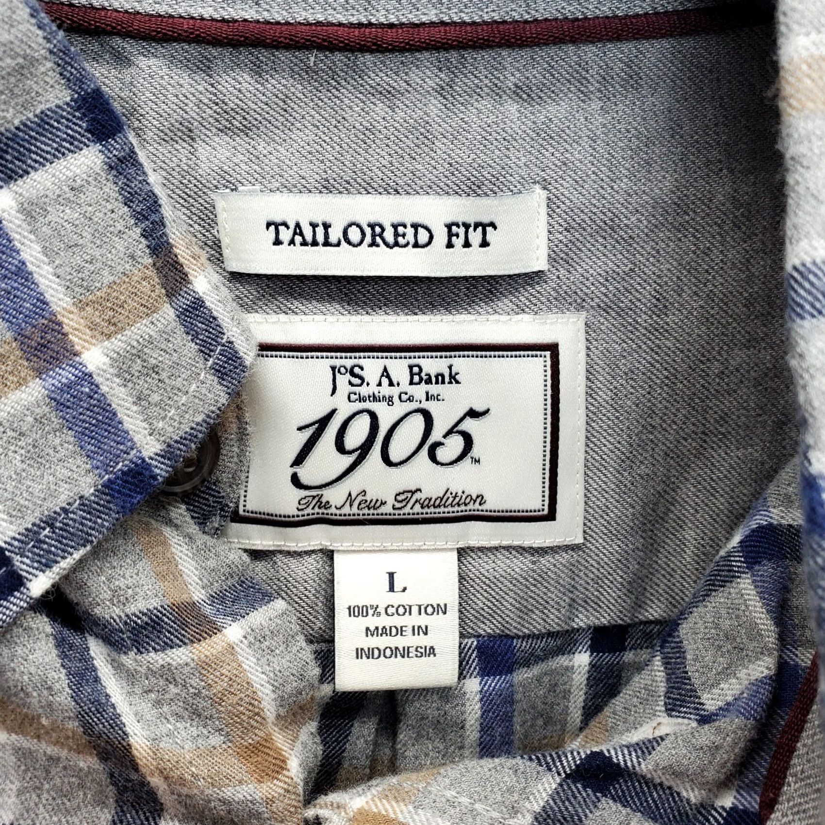 Jos. A. Bank Jos. A. Bank Button-Down Shirt Mens L Multi Plaid Flannel Tailored Fit Collared Size US L / EU 52-54 / 3 - 5 Thumbnail