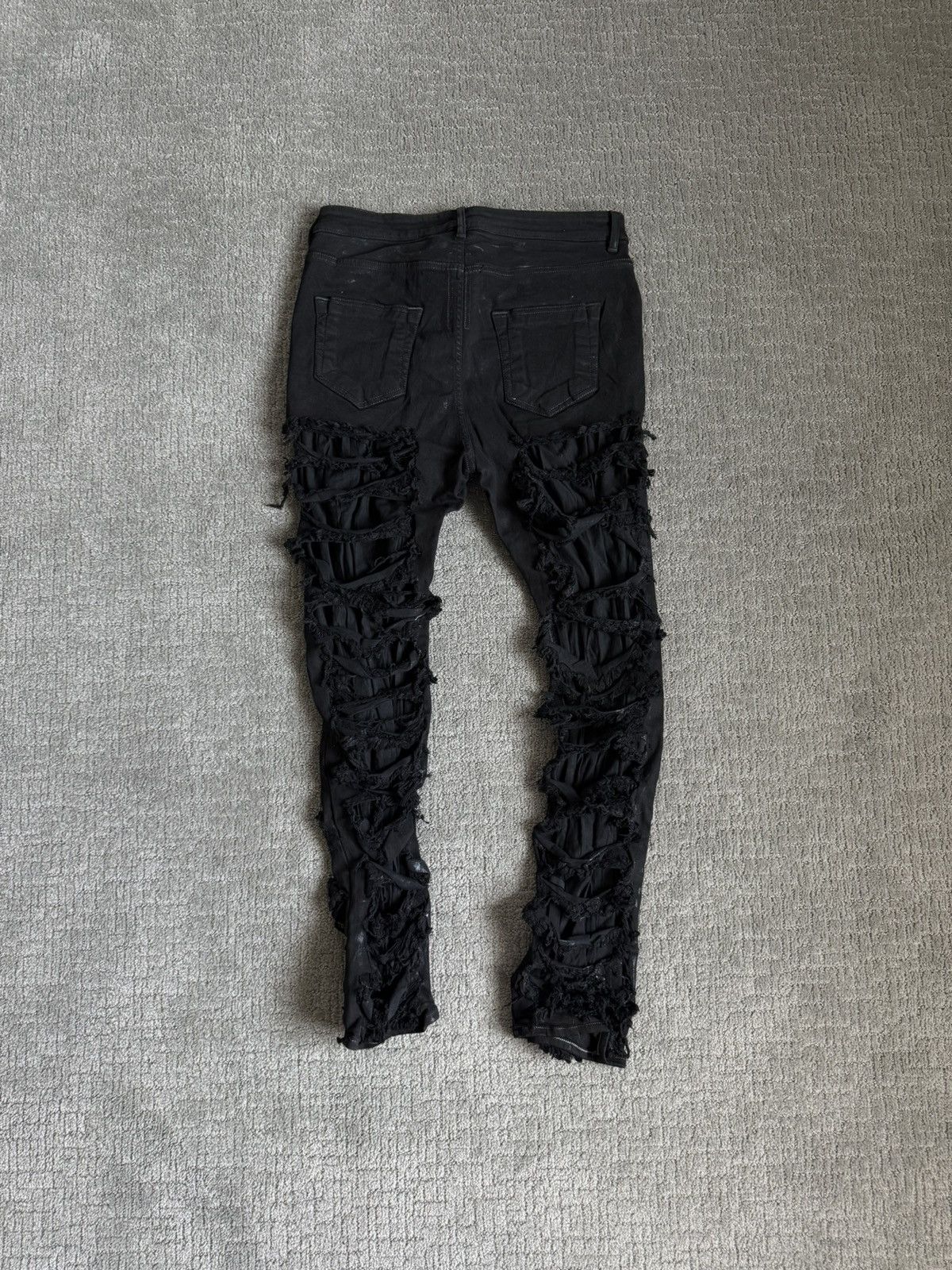 Rick Owens DRKSHDW DETROIT RIPPED SKINNY JEANS Size US 33 - 2 Thumbnail