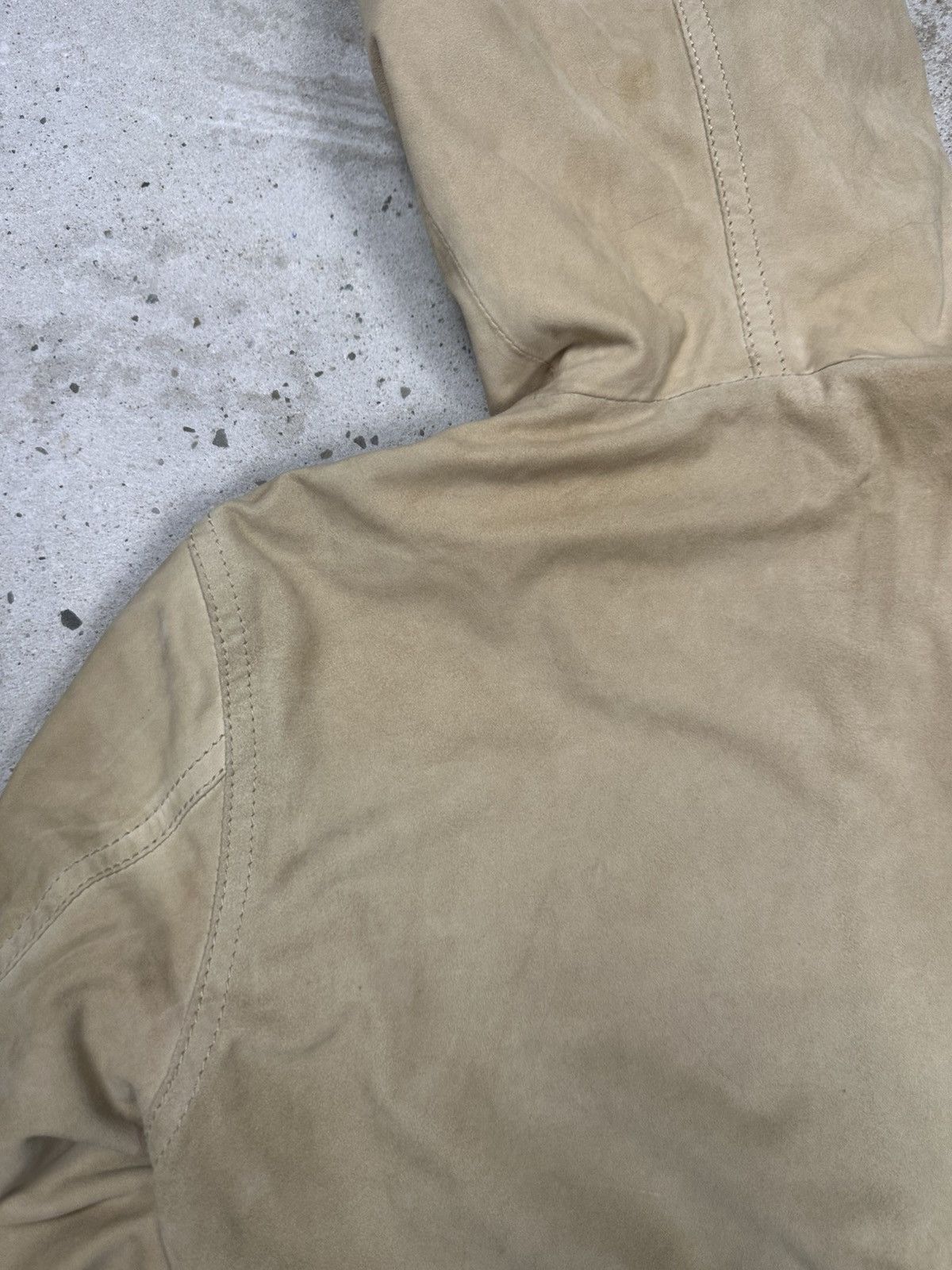 Dolce & Gabbana 2000s Dolce & Gabbana Suede Leather Bomber Jacket Hooded Size S / US 4 / IT 40 - 24 Thumbnail