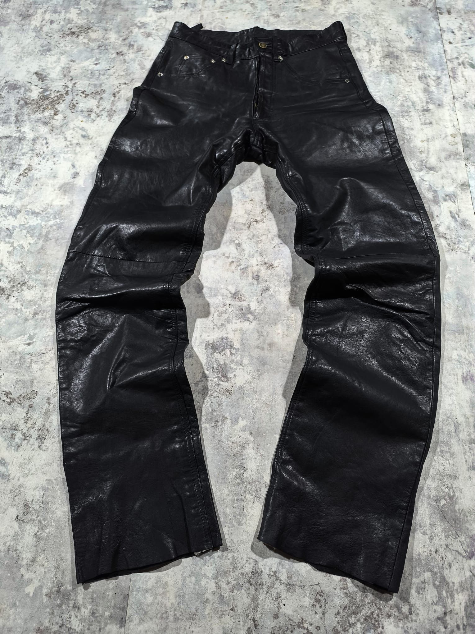 Leather Vintage Opium Biker Leather Pants Hedi Slimane Moto Size 30" / US 8 / IT 44 - 3 Thumbnail