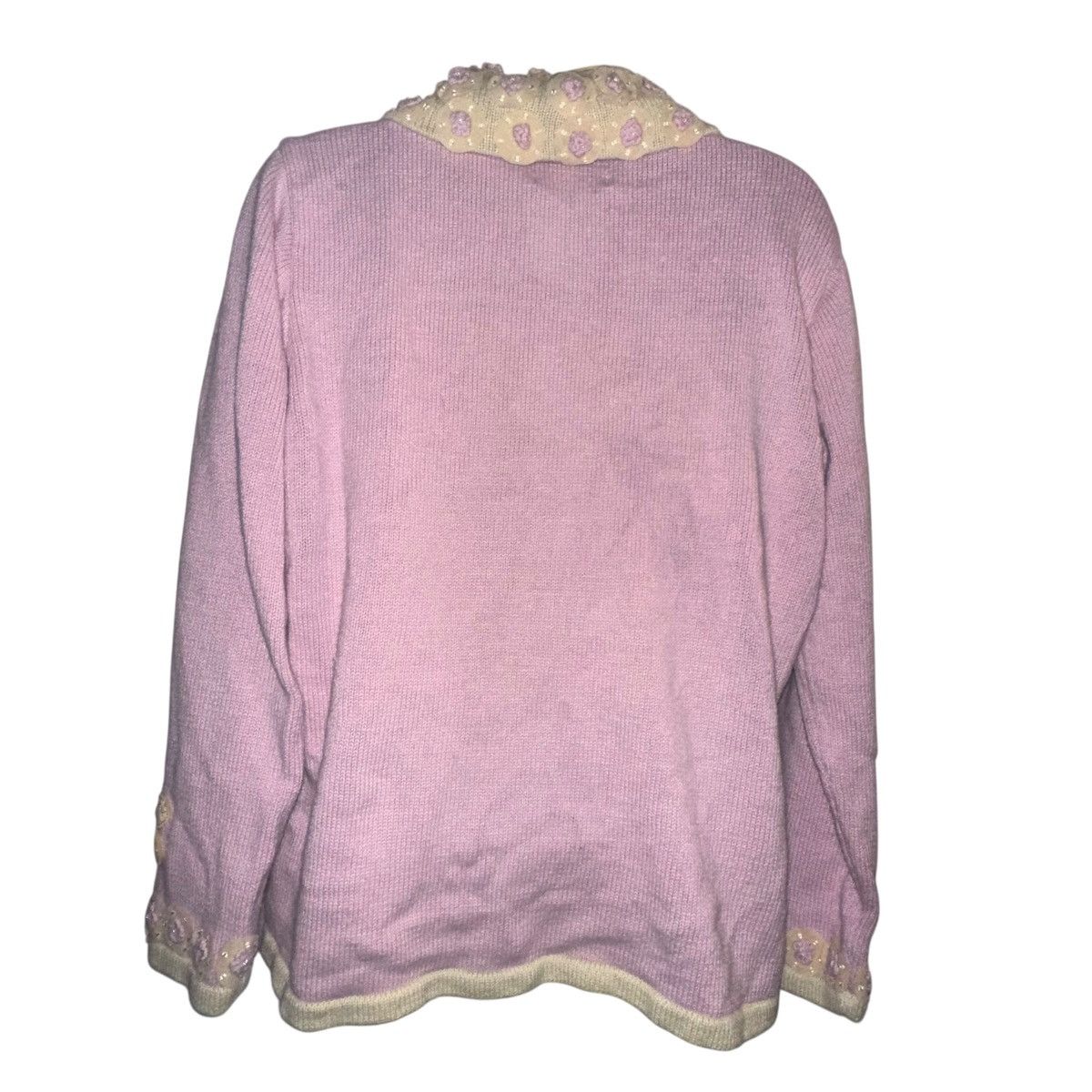 Vintage Vintage Storybook Knits pink floral cardigan sweater Size L / US 10 / IT 46 - 4 Thumbnail