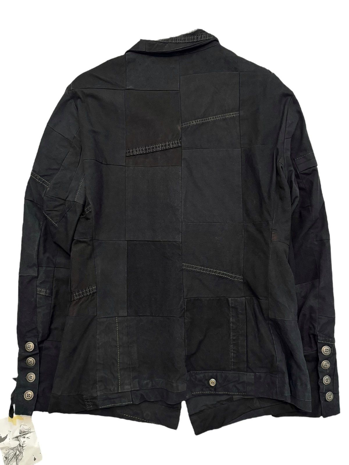 Greg Lauren Sz2 1/1 Black Workwear Tux Ollie Blazer Patchwork Jacket Size US M / EU 48-50 / 2 - 8 Thumbnail