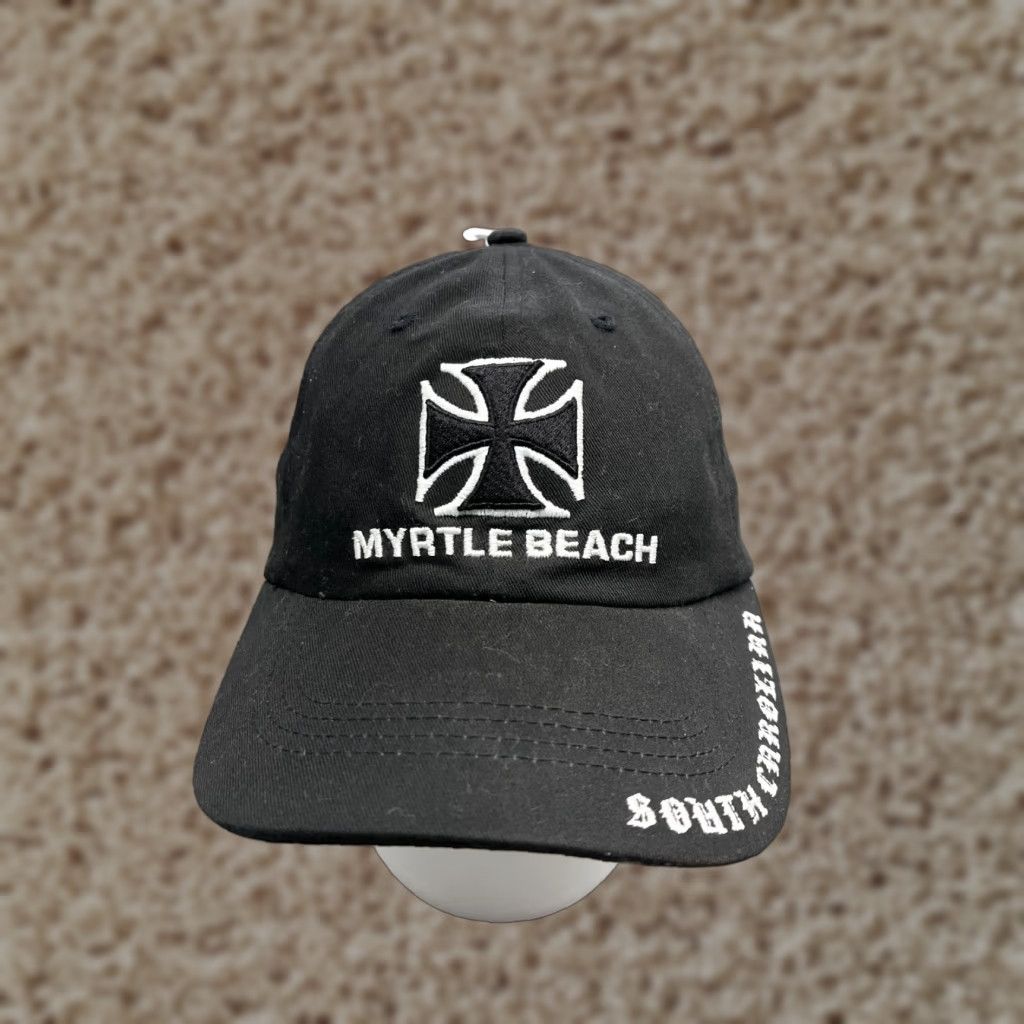 Vintage Landmark Graphics Myrtle Beach Baseball Cap Adjustable One Size Black Cotton Casual Outdoor Mens Size ONE SIZE - 1 Thumbnail