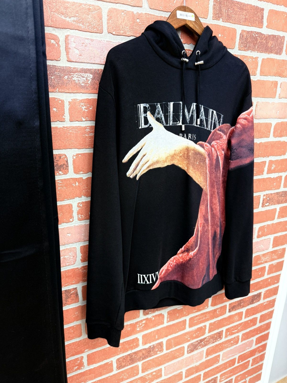 Balmain Balmain statue graphic-print cotton hoodie Black Size Large Size US L / EU 52-54 / 3 - 2 Thumbnail