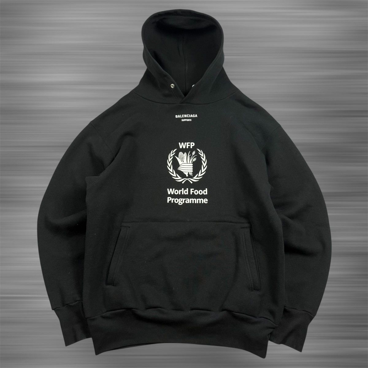Balenciaga Balenciaga World Food Programme ‘Black’ Hoodie Size US L / EU 52-54 / 3 - 1 Thumbnail
