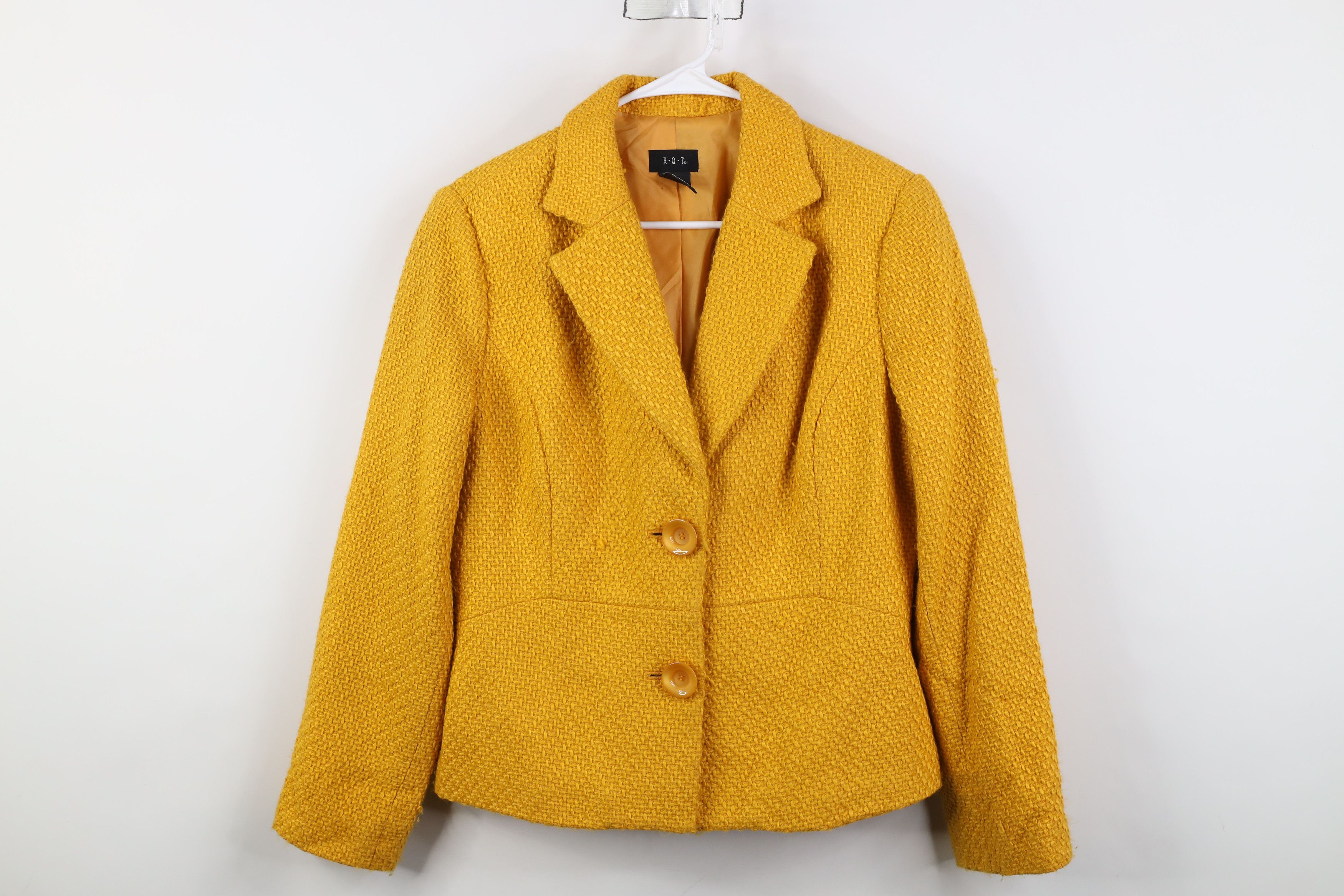 Vintage Vintage 90s Streetwear Weave Suit Coat Blazer Jacket Yellow Size XL / US 12-14 / IT 48-50 - 1 Thumbnail