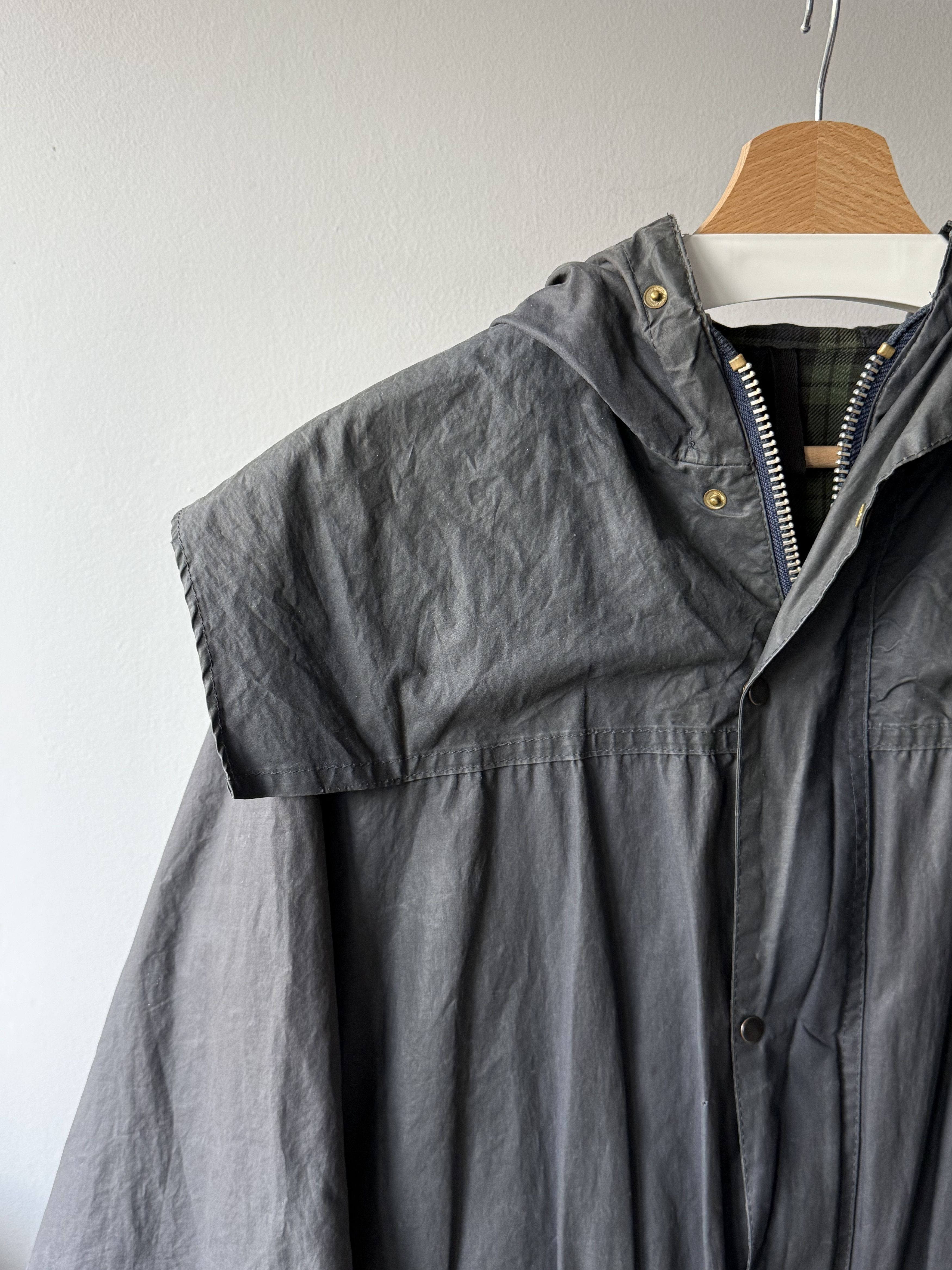 Barbour Vintage Barbour A6 Lined Durham Waxed Cotton Hooded Jacket Size US M / EU 48-50 / 2 - 6 Thumbnail
