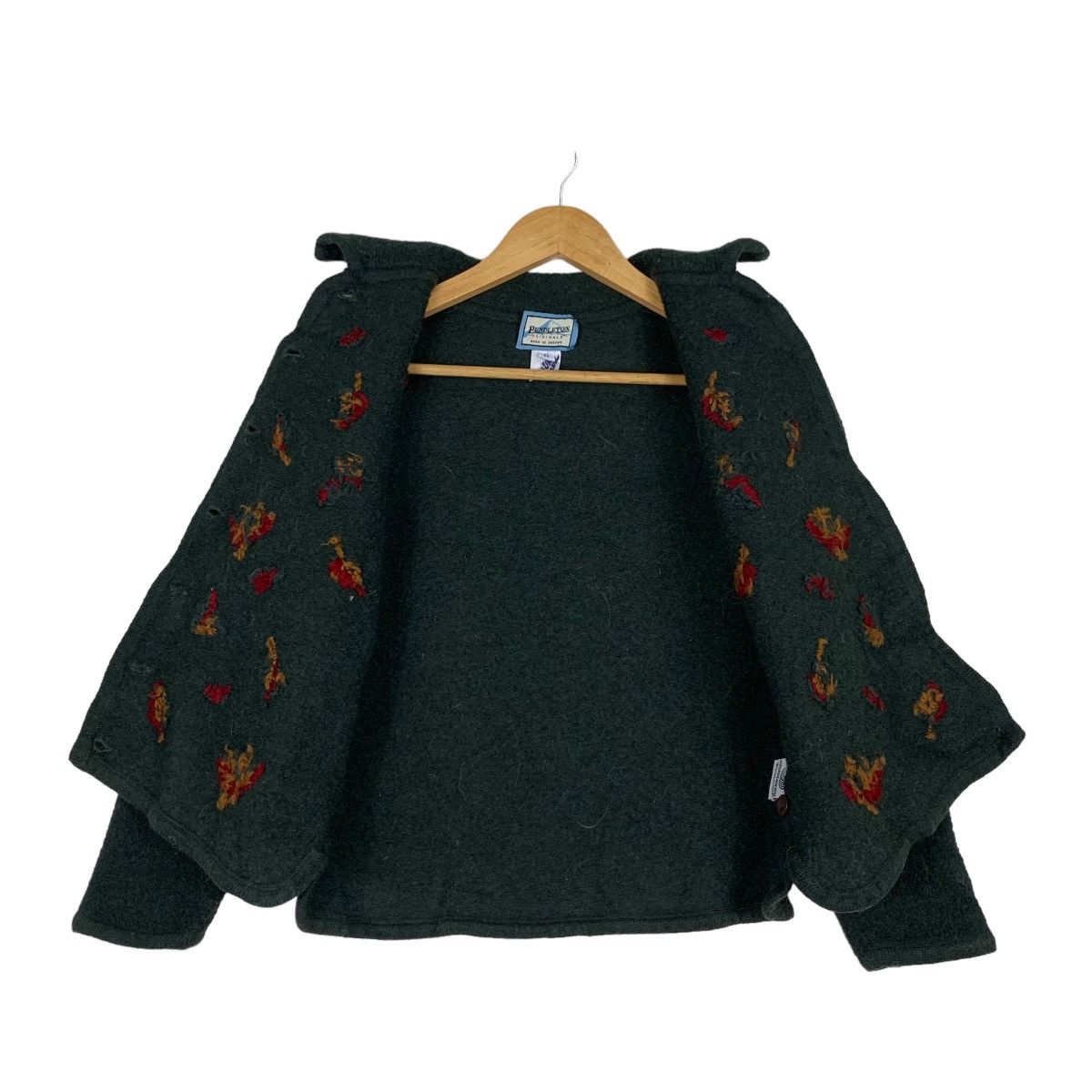 Pendleton PENDLETON Embroidery Logo Dark Green Wool Jacket #1081-C49 Size XL / US 12-14 / IT 48-50 - 11 Thumbnail