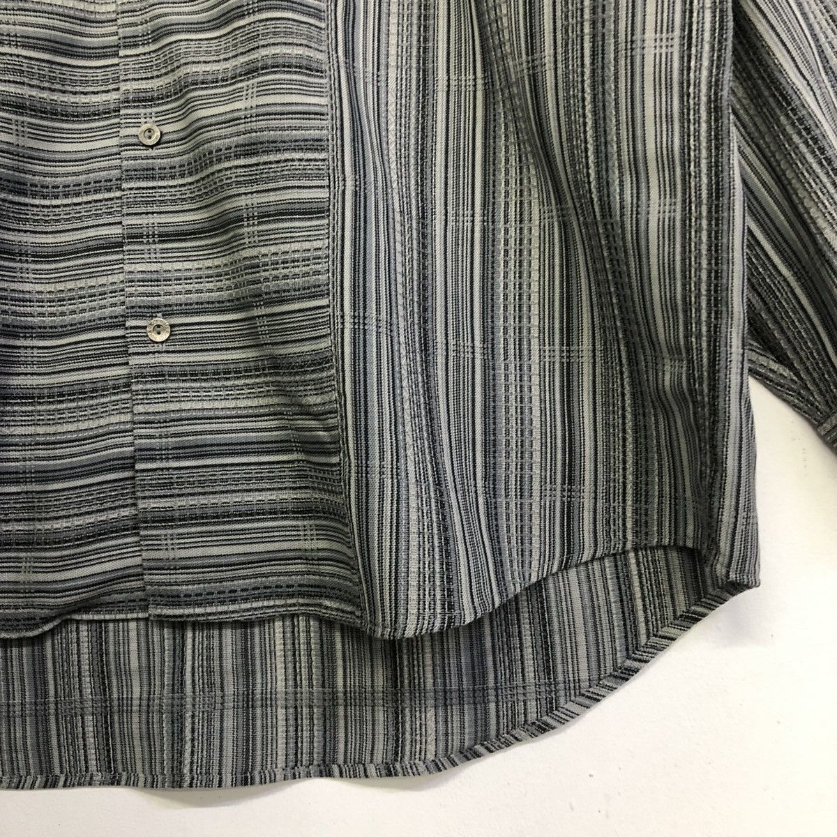 Nina Ricci VINTAGE NINA RICCI MONSIEUR WOOL STRIPE BUTTON SHIRT Size XXL / US 16-18 / IT 52-54 - 5 Thumbnail