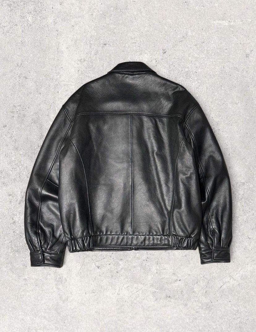 Leather Vintage real leather collared zip jacket Size US L / EU 52-54 / 3 - 6 Thumbnail
