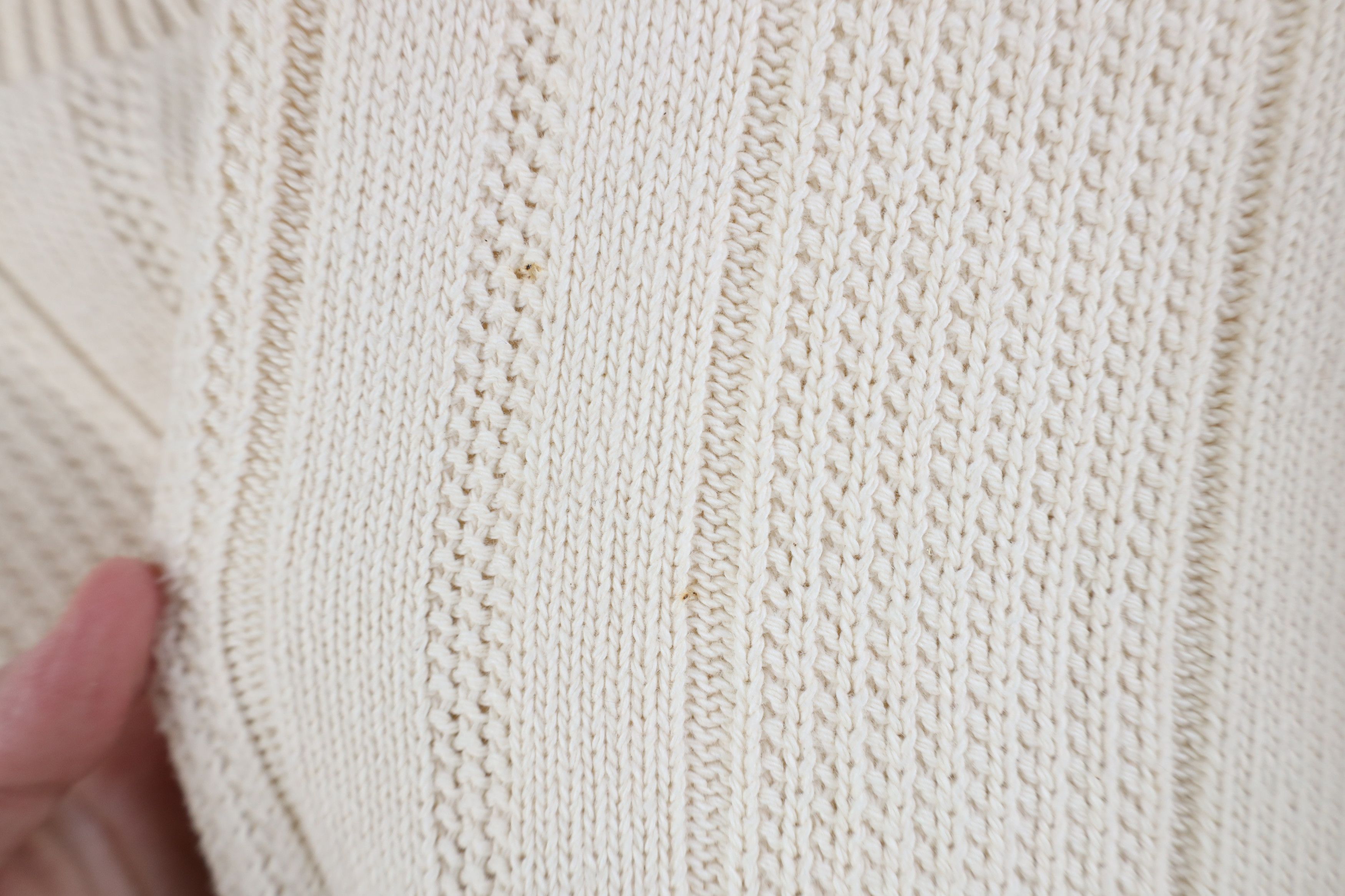 Vintage Vintage 90s Streetwear Ribbed Knit Crewneck Sweater Beige Size US XL / EU 56 / 4 - 5 Thumbnail